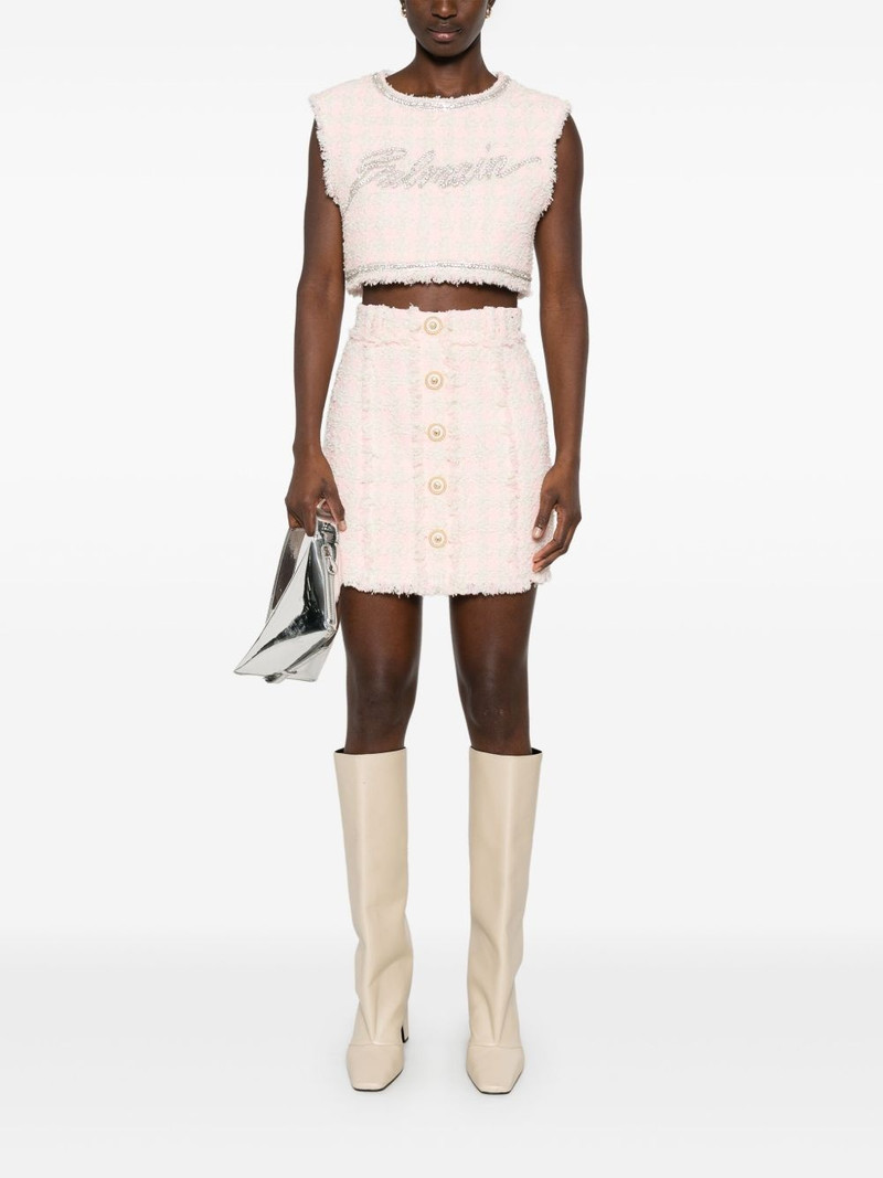 Balmain crystal-embellished cropped top outlook