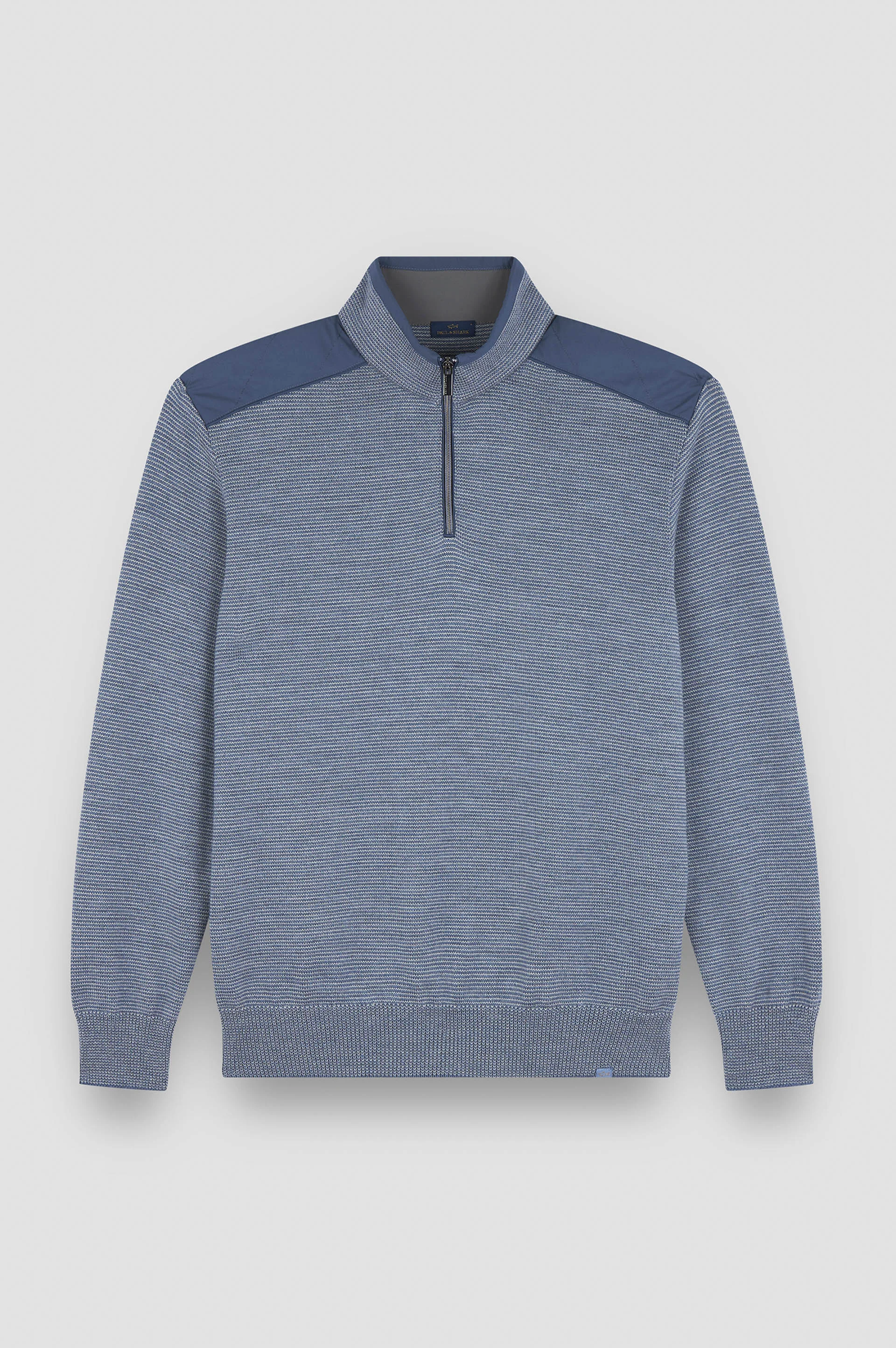 SOFT COOL TOUCH WOOL HALF ZIP SWEATER WITH TYPHOON® PLATINUM DETAILS - 1