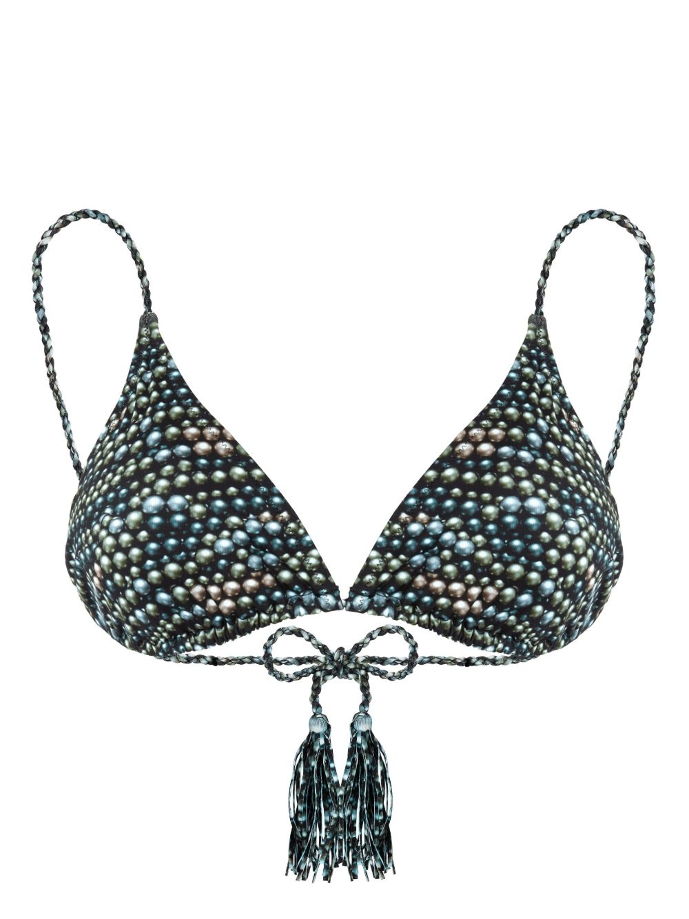 Pearl-print bikini top - 1