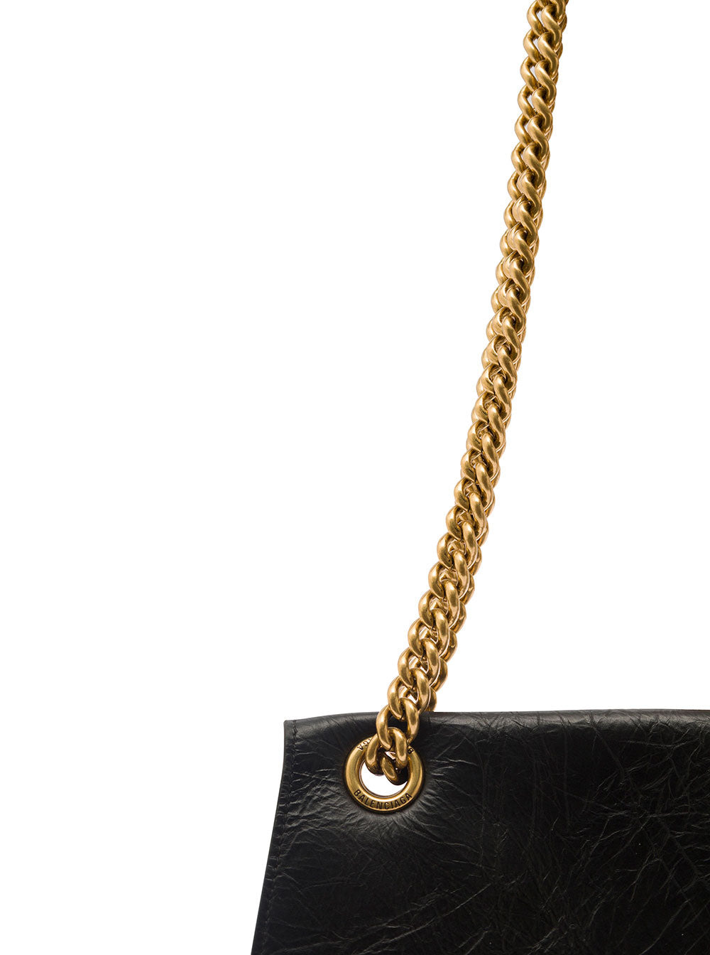 Balenciaga Women 'Crus Medium' Black Shoulder Bag With B Logo Hardware In Crushed Leather Woman - 3