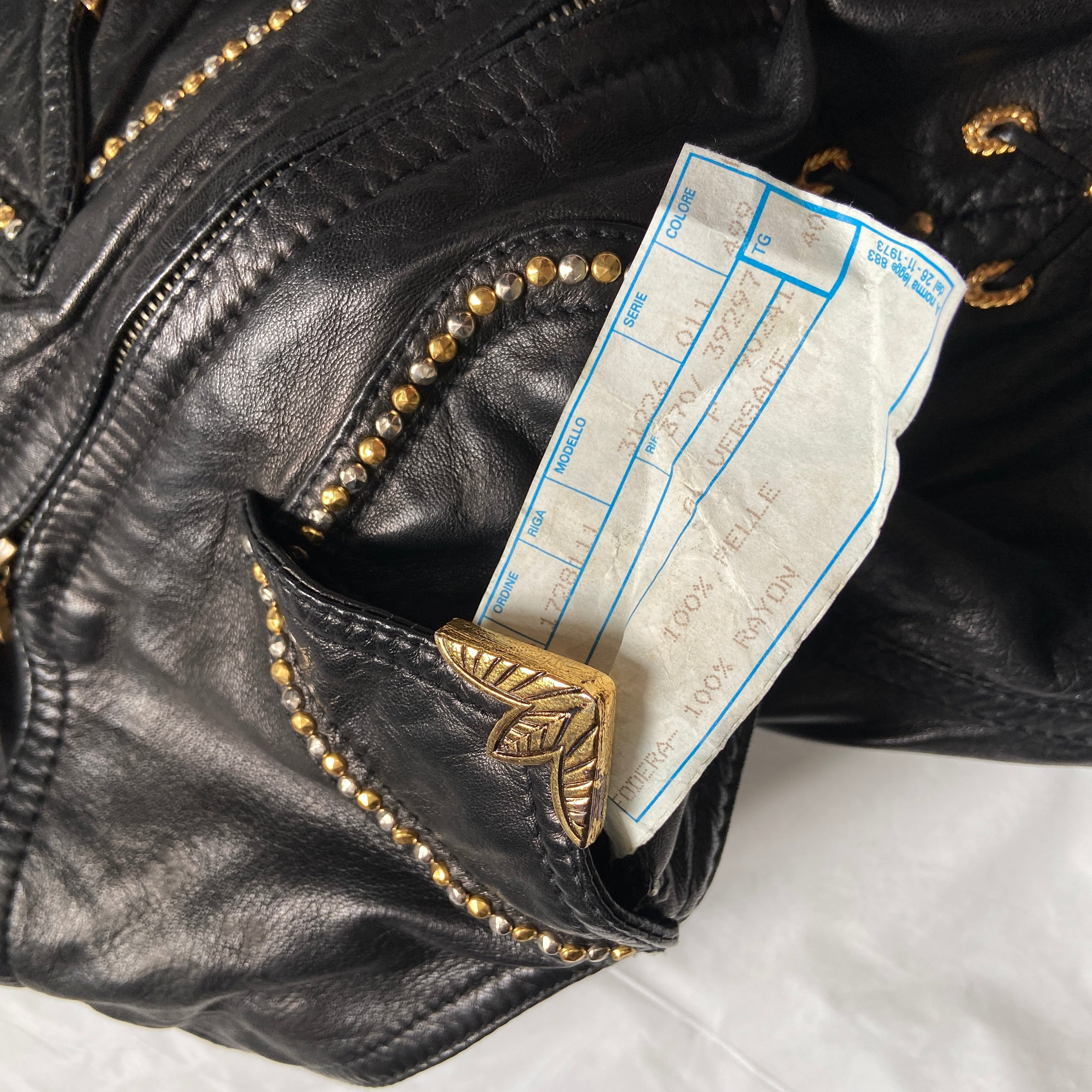 Gianni Versace Spring 1993 Western Lambskin Leather Gold Embellished Vest 40 1992 - 16