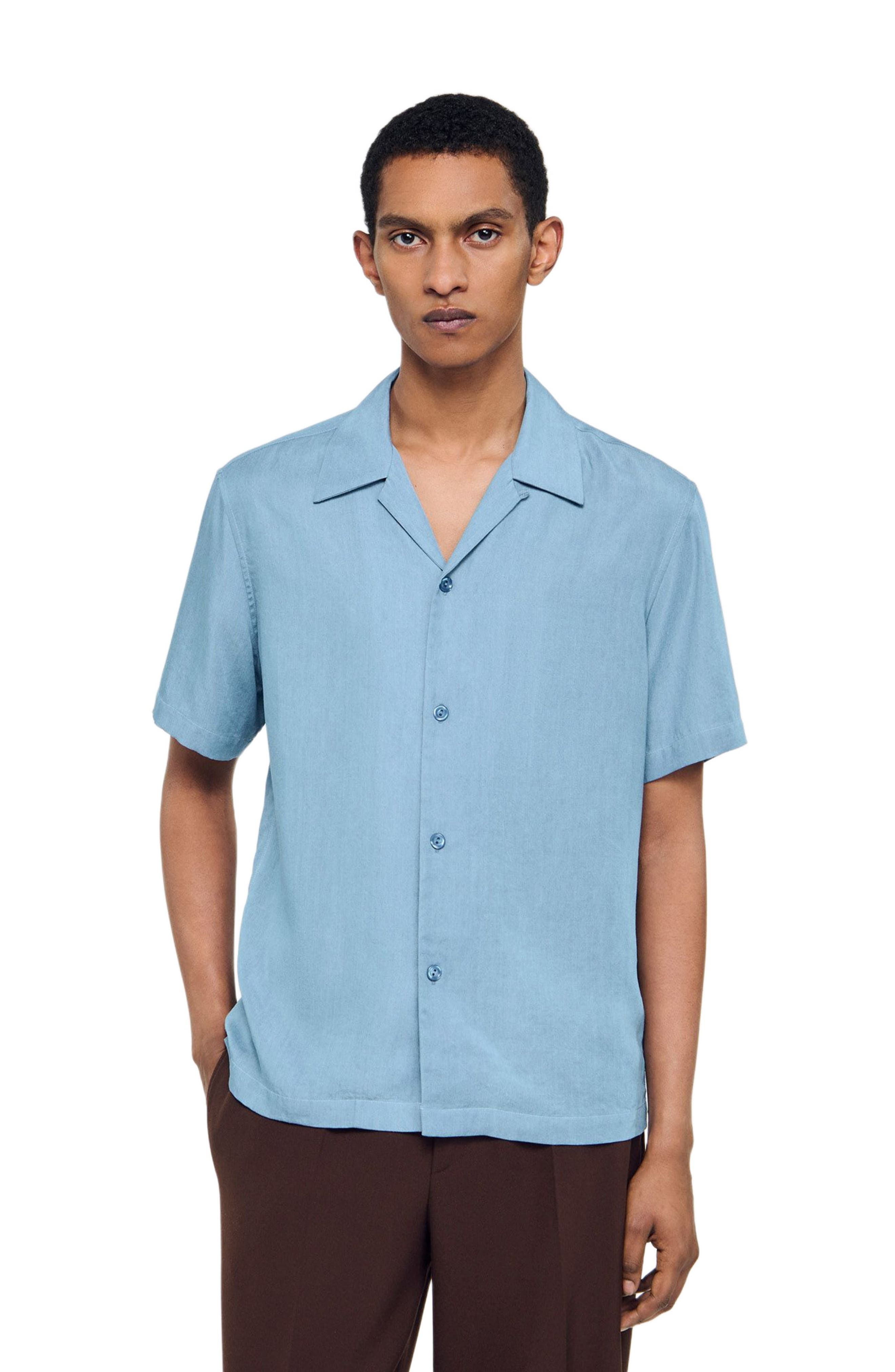 SANDRO Short-sleeved shirt in Chambray at Nordstrom - 3
