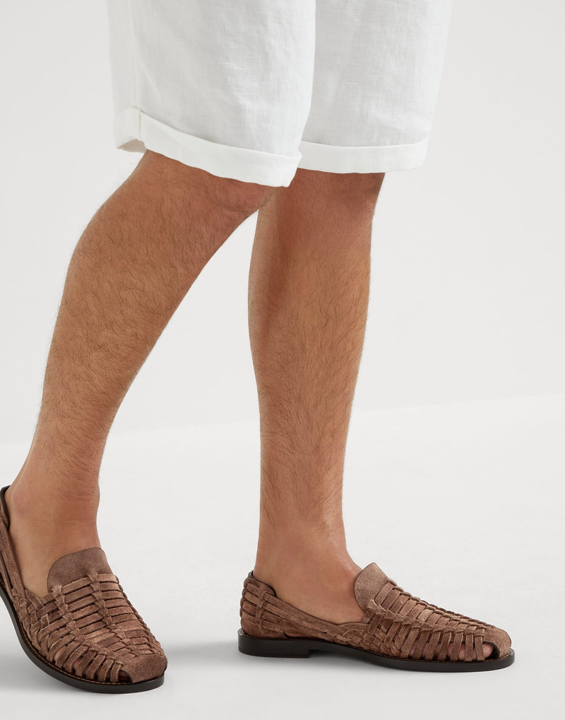Suede woven sandals 4
