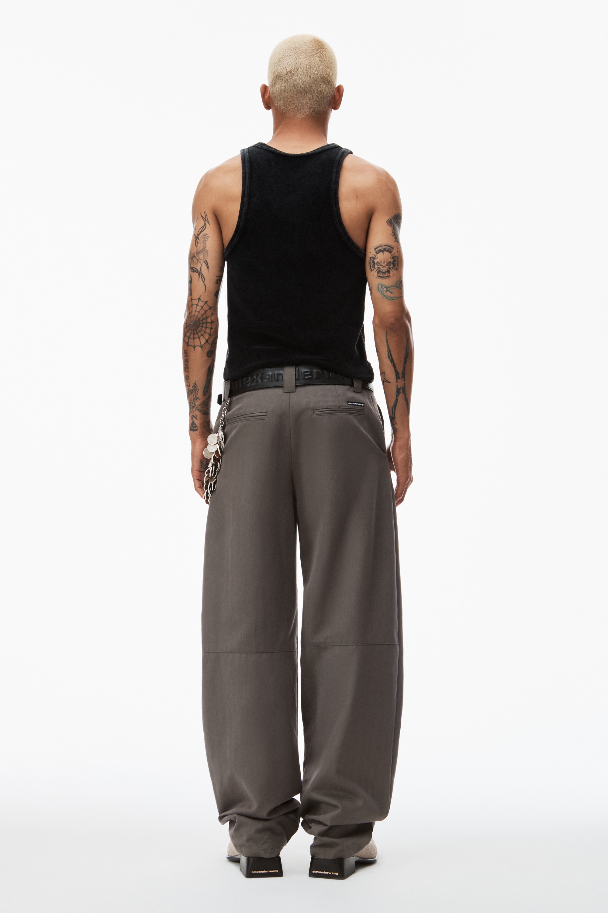 crew neck tank top in velour - 4