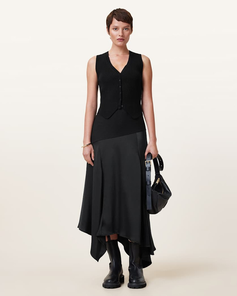 PIA SATIN ASYMMETRIC MAXI SKIRT 8