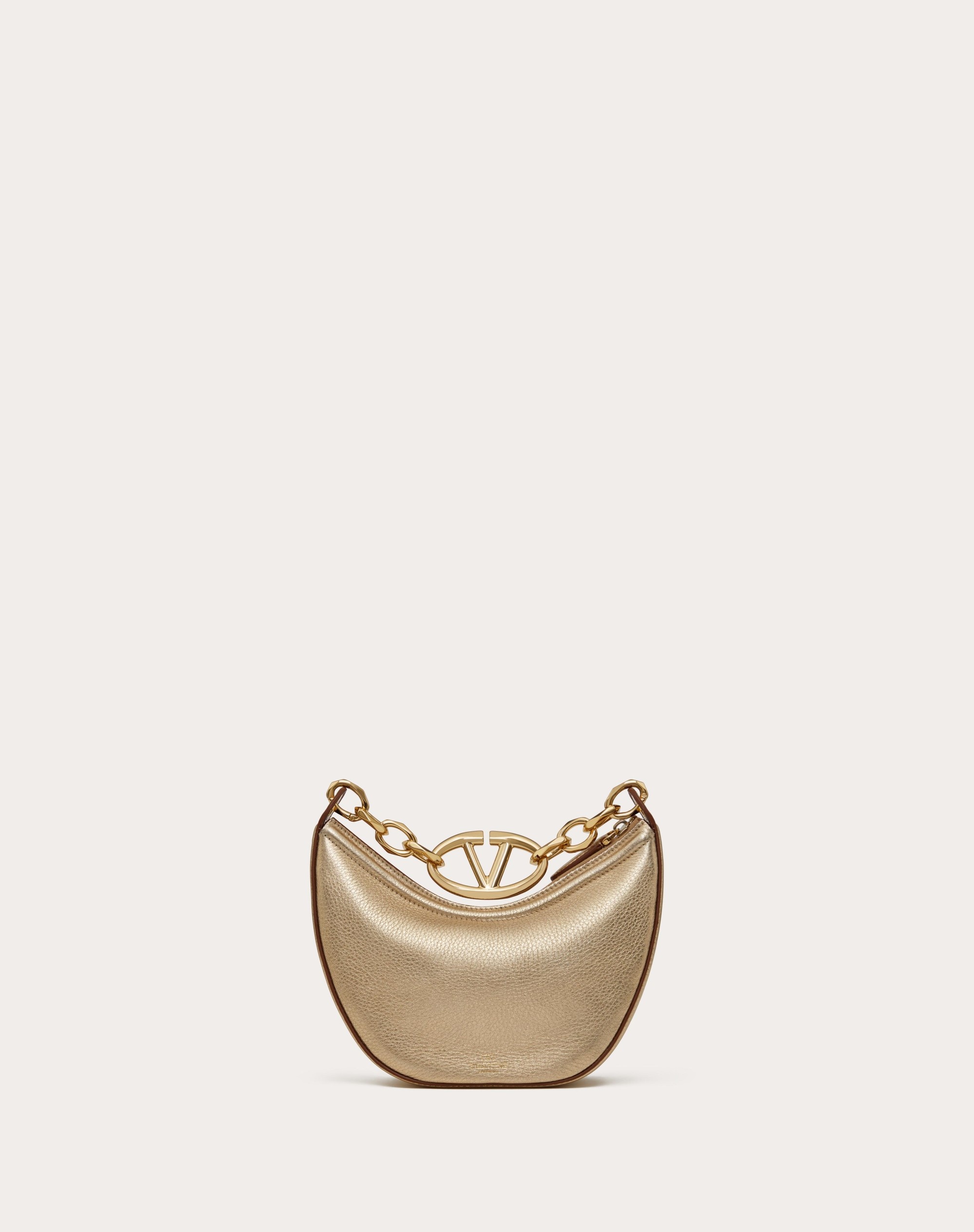 VLOGO MOON MINI HOBO BAG IN METALLIC CALFSKIN WITH CHAIN - 4