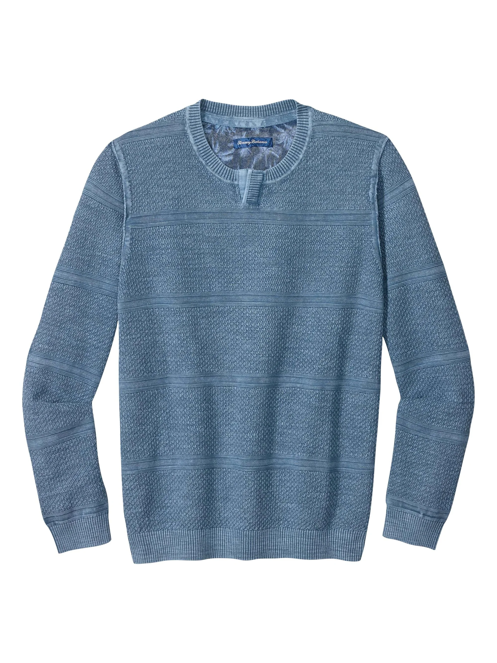Men's Saltwater Textured Abaco Sweater - Dark Azzurro - 1