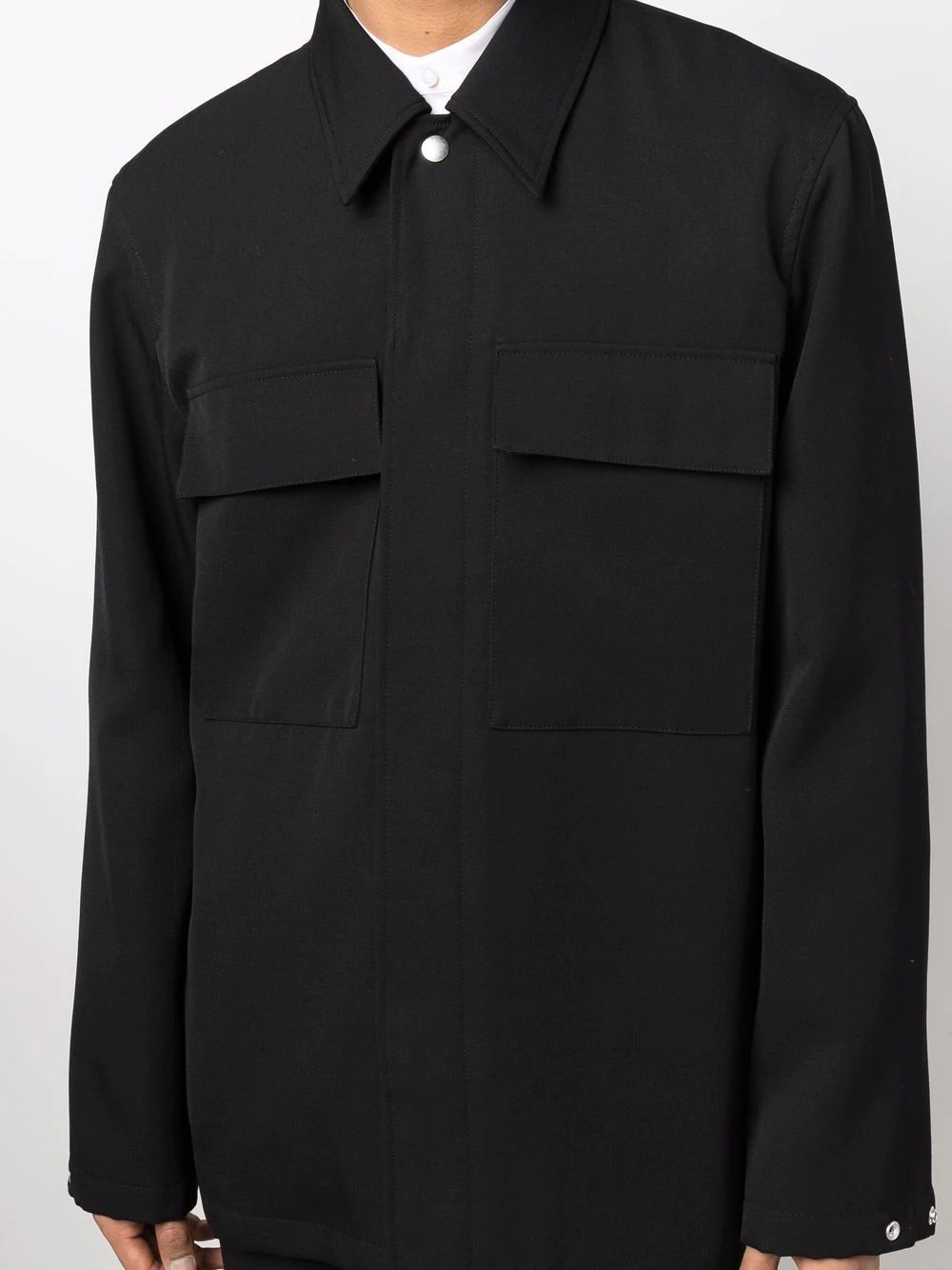 long-sleeve button-fastening jacket - 5