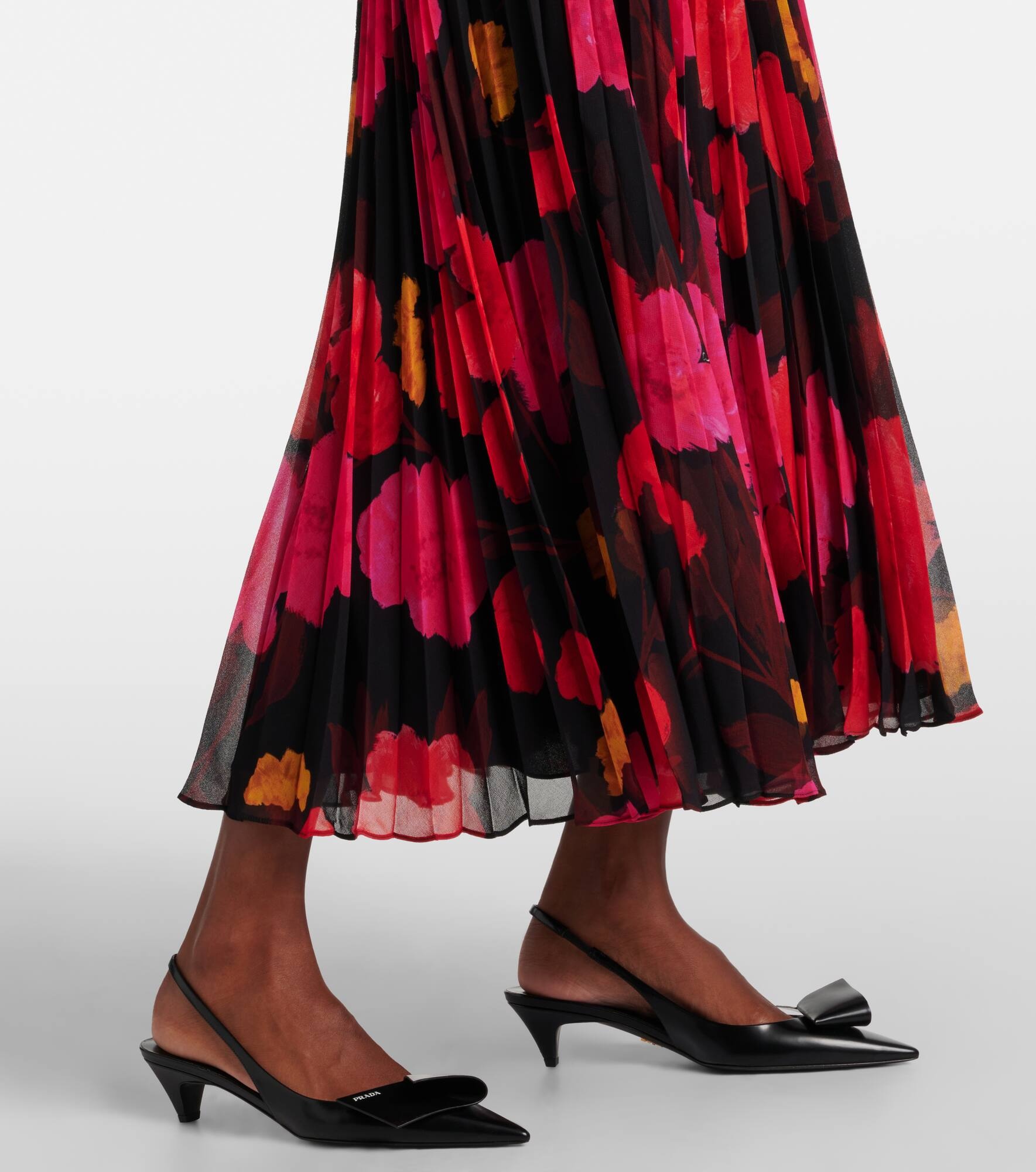 Pleated floral midi skirt - 5