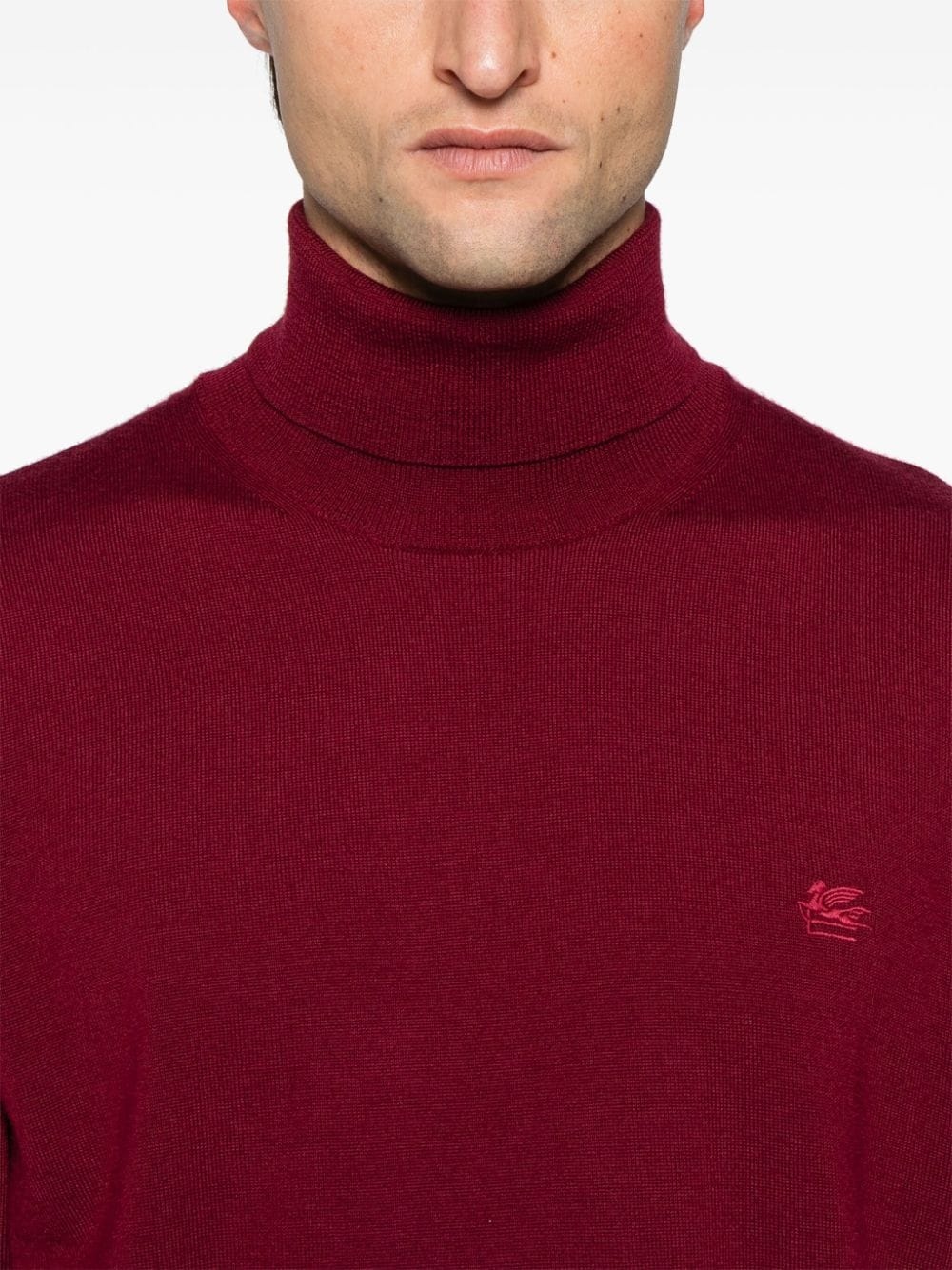 Pegaso-embroidered wool sweater - 5