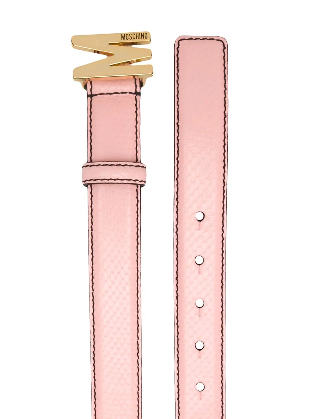 M buckle leather belt - 2