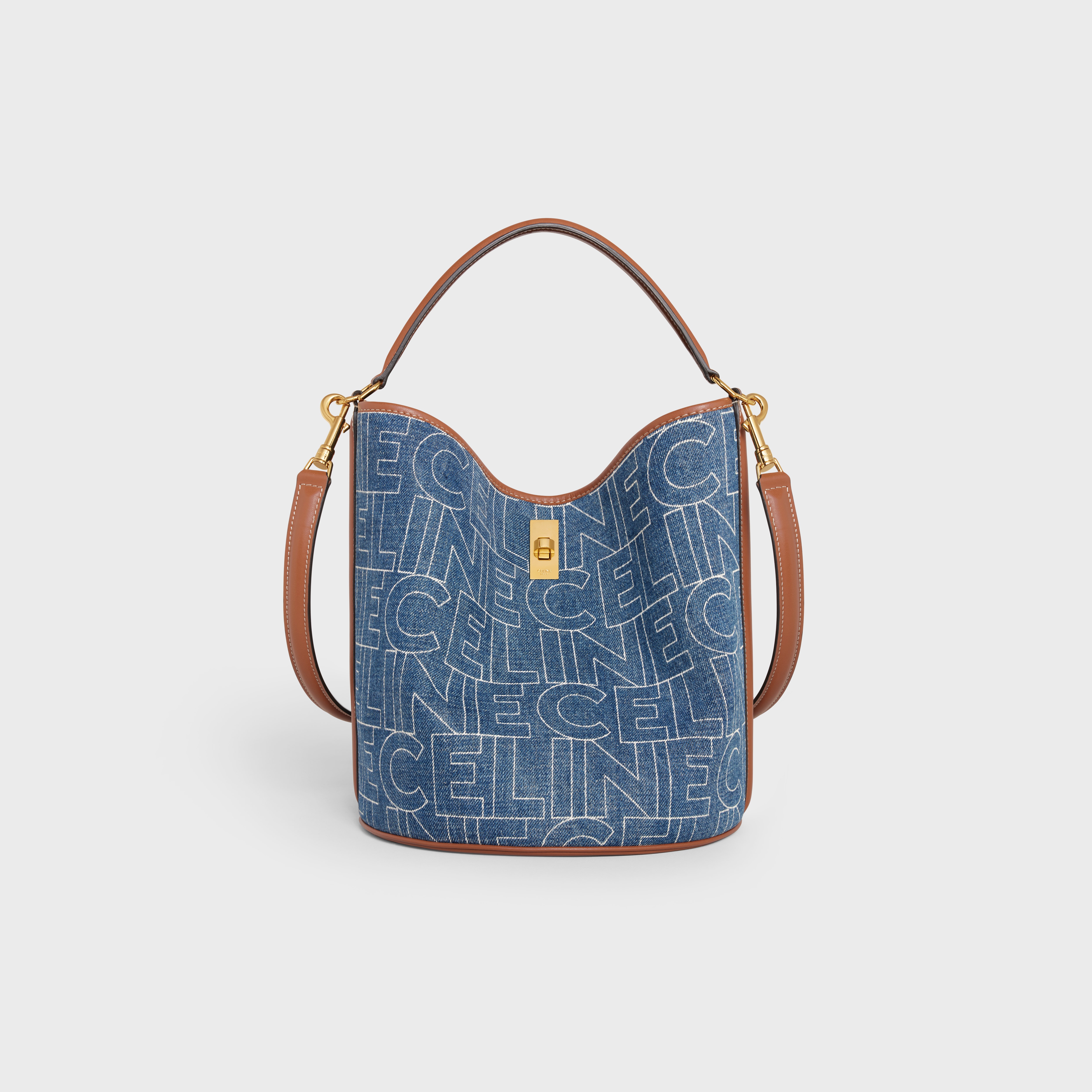 Bucket 16 Bag in DENIM WITH CELINE ALL-OVER print - 1