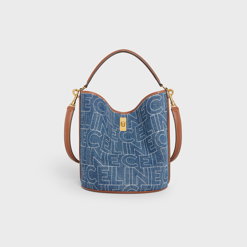 Bucket 16 Bag in DENIM WITH CELINE ALL-OVER print 1