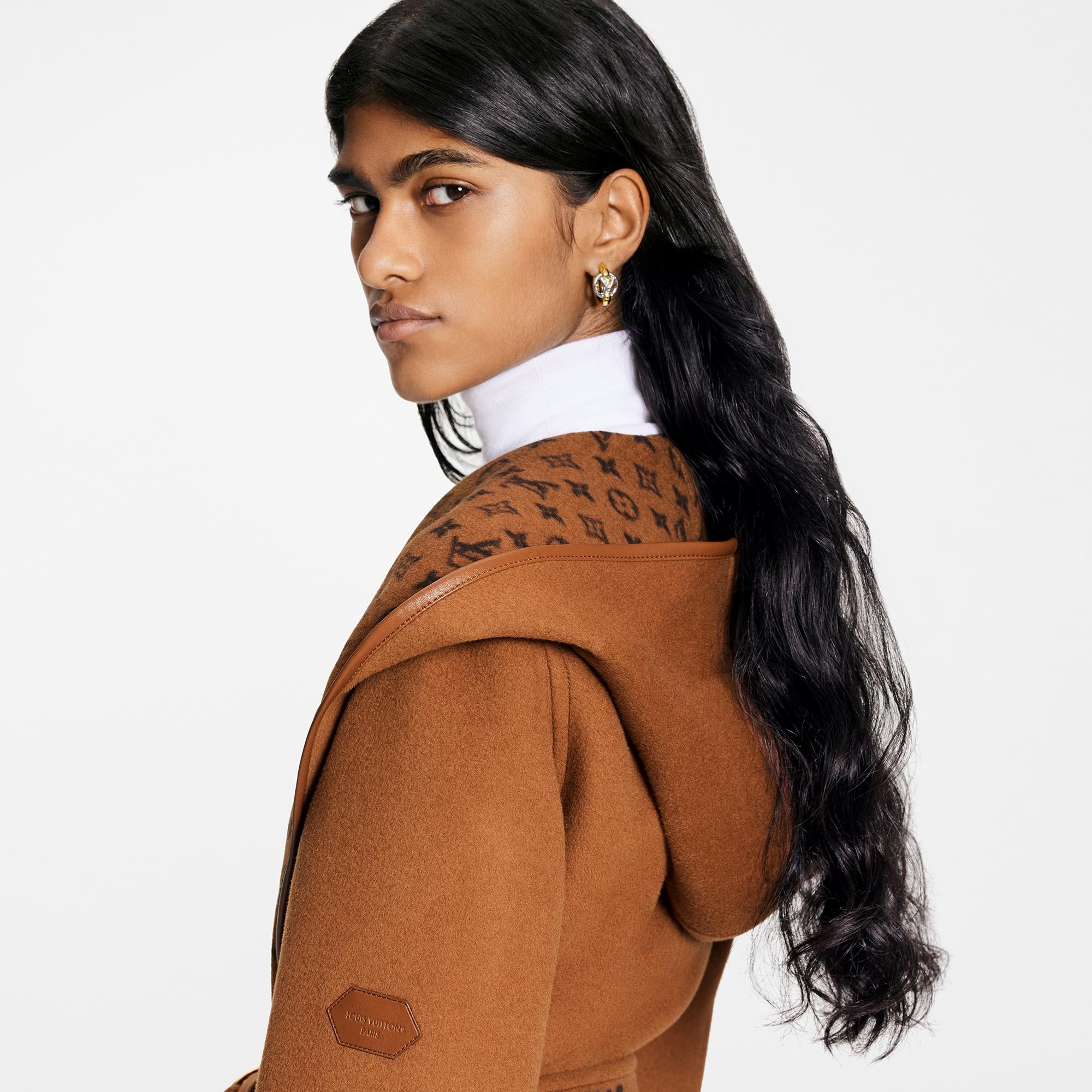 Signature Double Face Hooded Wrap Coat - 5