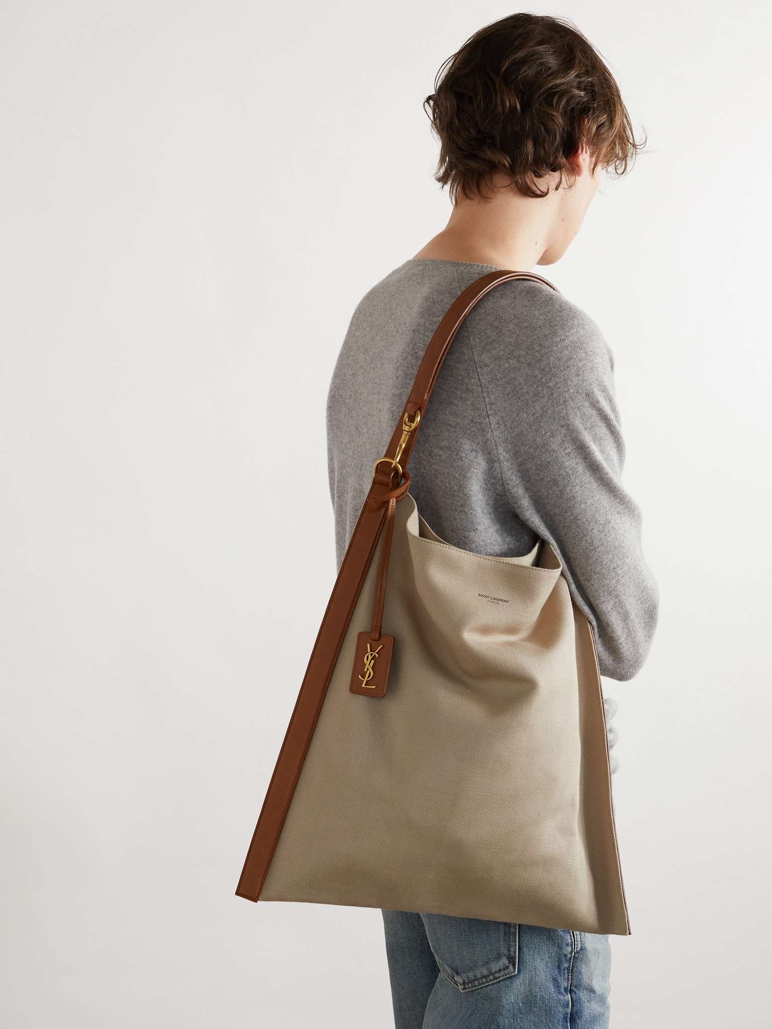 Leather-Trimmed Canvas Tote Bag - 2