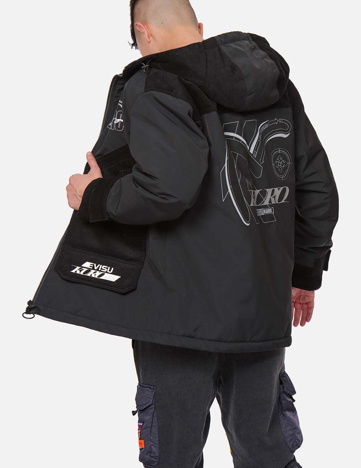 Mixed Fabric Padded Parka - 3