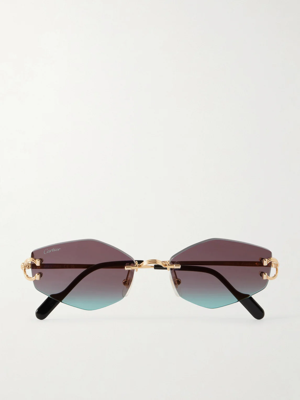 Squared-Frame Metal Sunglasses - 1