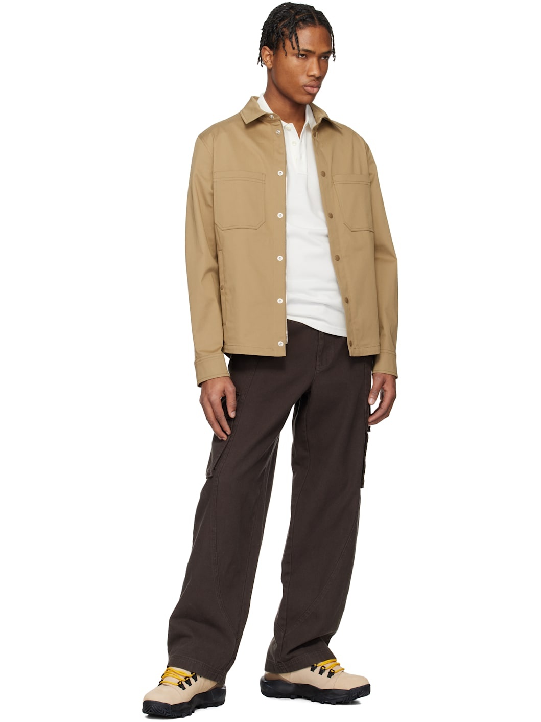 Beige Cotton Gabardine Overshirt - 5