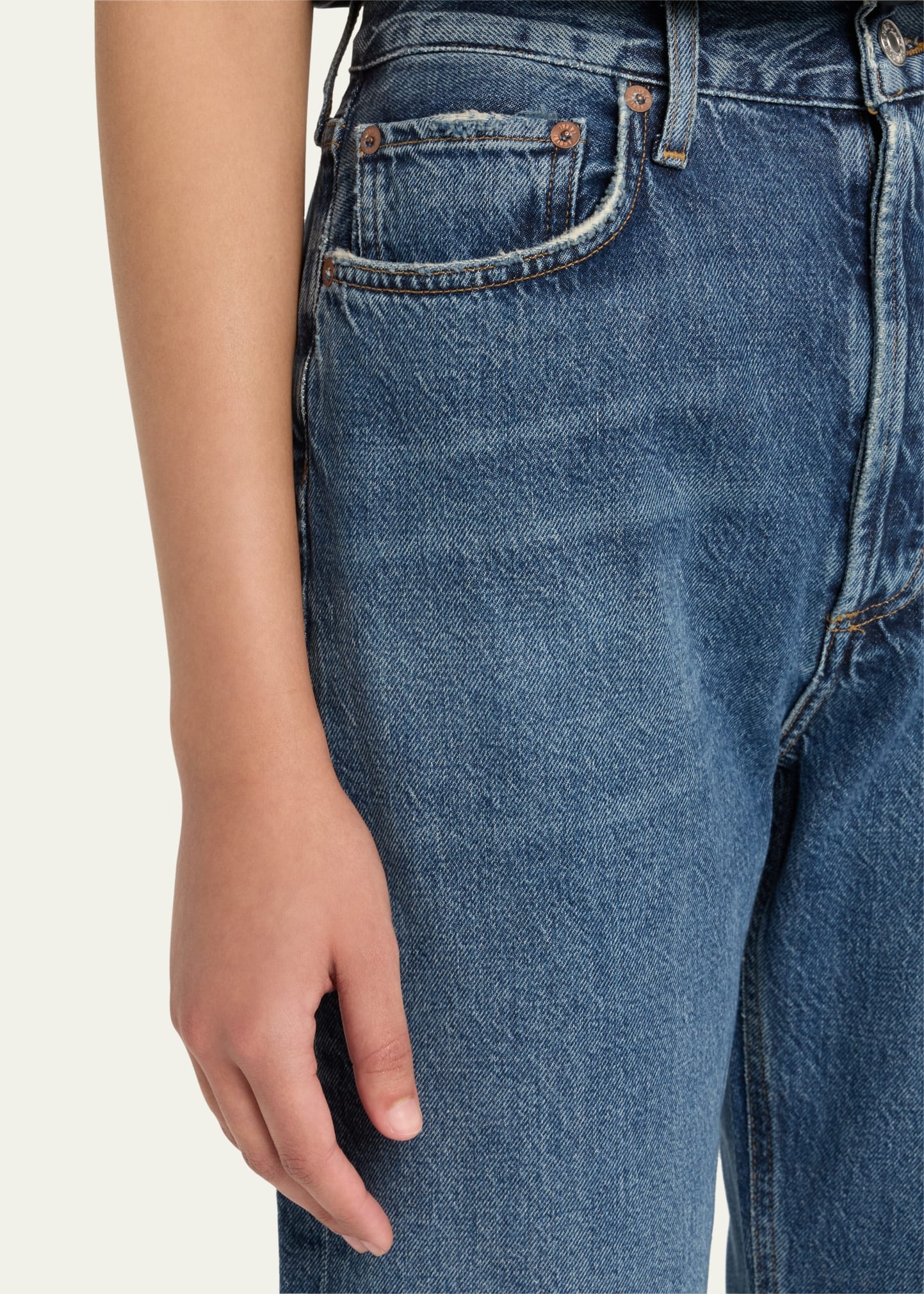 90s Pinch Waist Long Jeans - 5