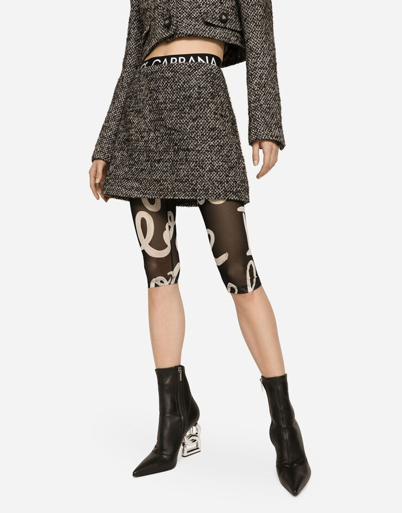Short speckled tweed skirt 3