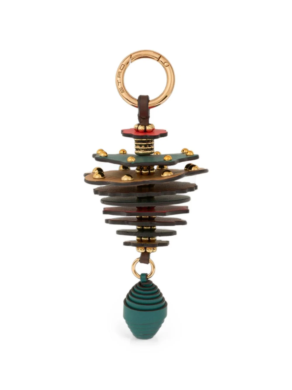 leather charm with discs and beehive detail - 1