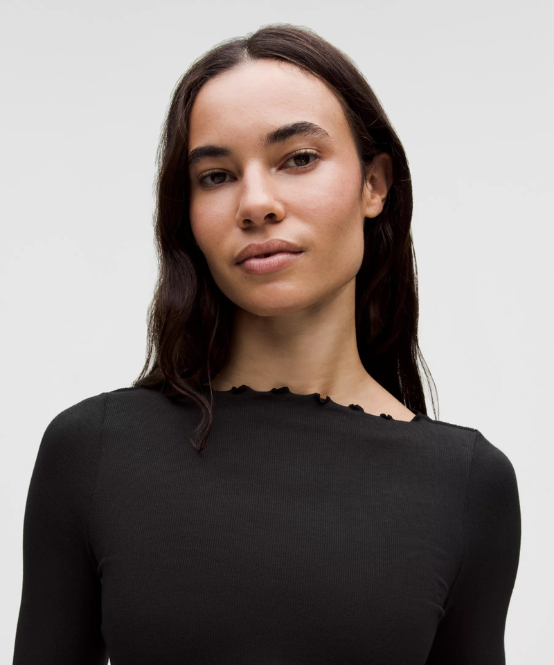 Hold Tight Lettuce-Edge Boatneck Long-Sleeve Shirt 4