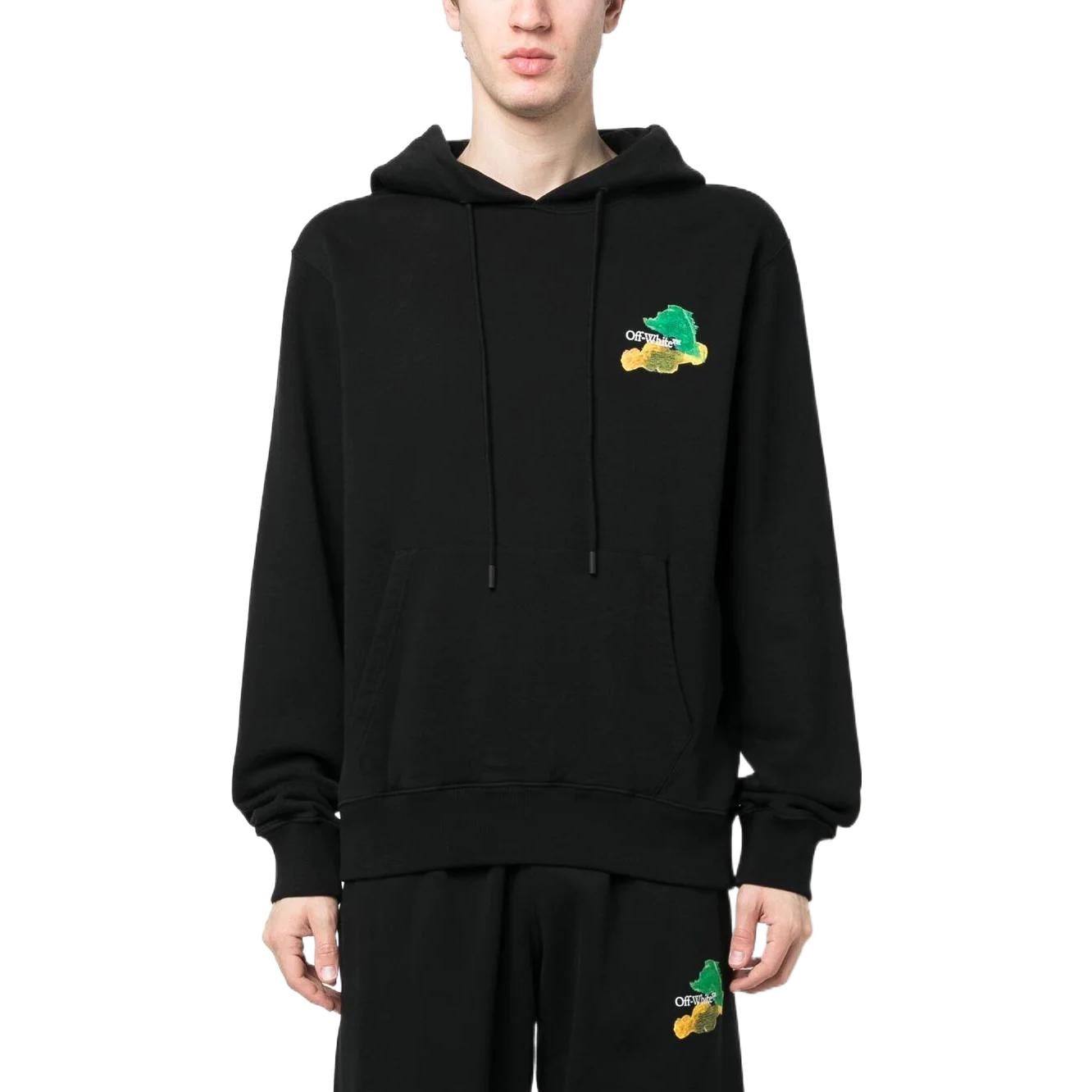 Off-White Brush Arrows Slim Skate Hoodie 'Black Multi-Color' OMBB097S23FLE0041084 - 2