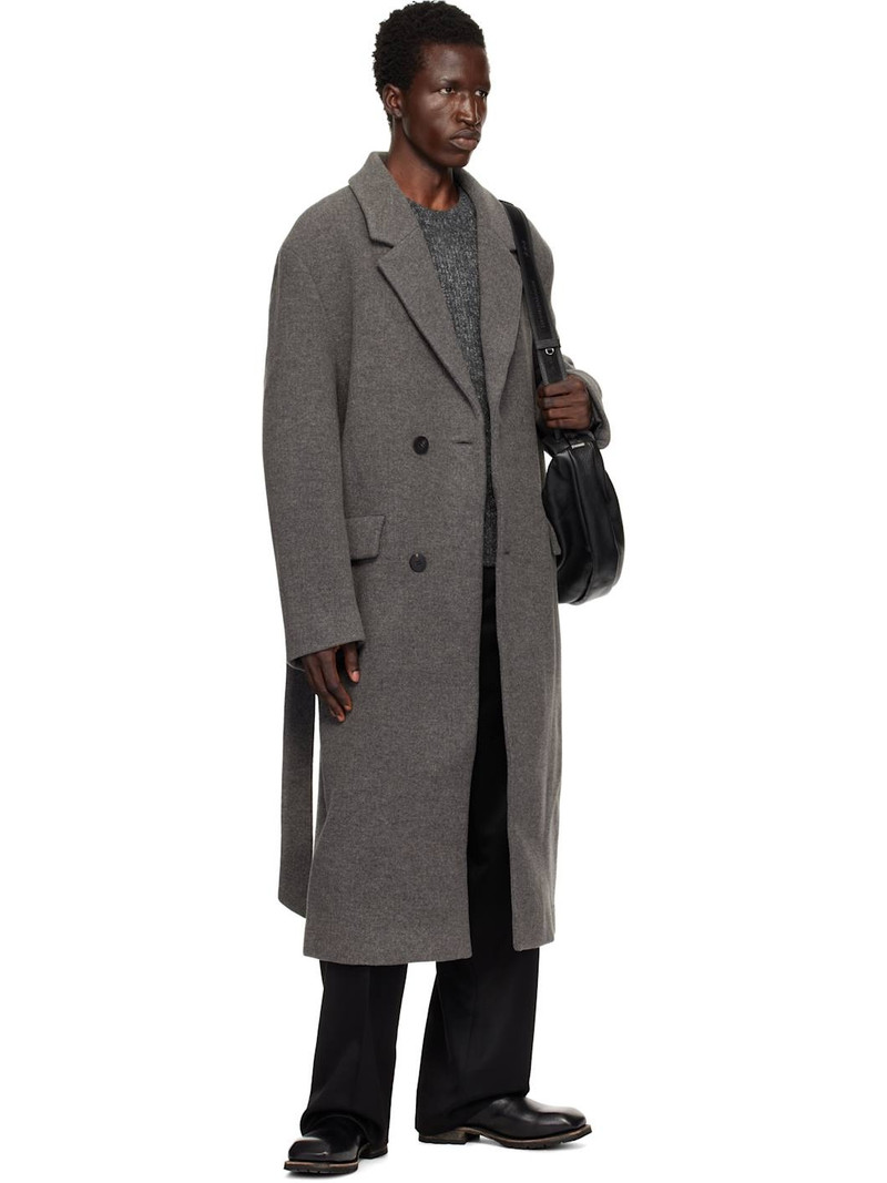 Wooyoungmi Gray Wool Blend Belted Coat outlook