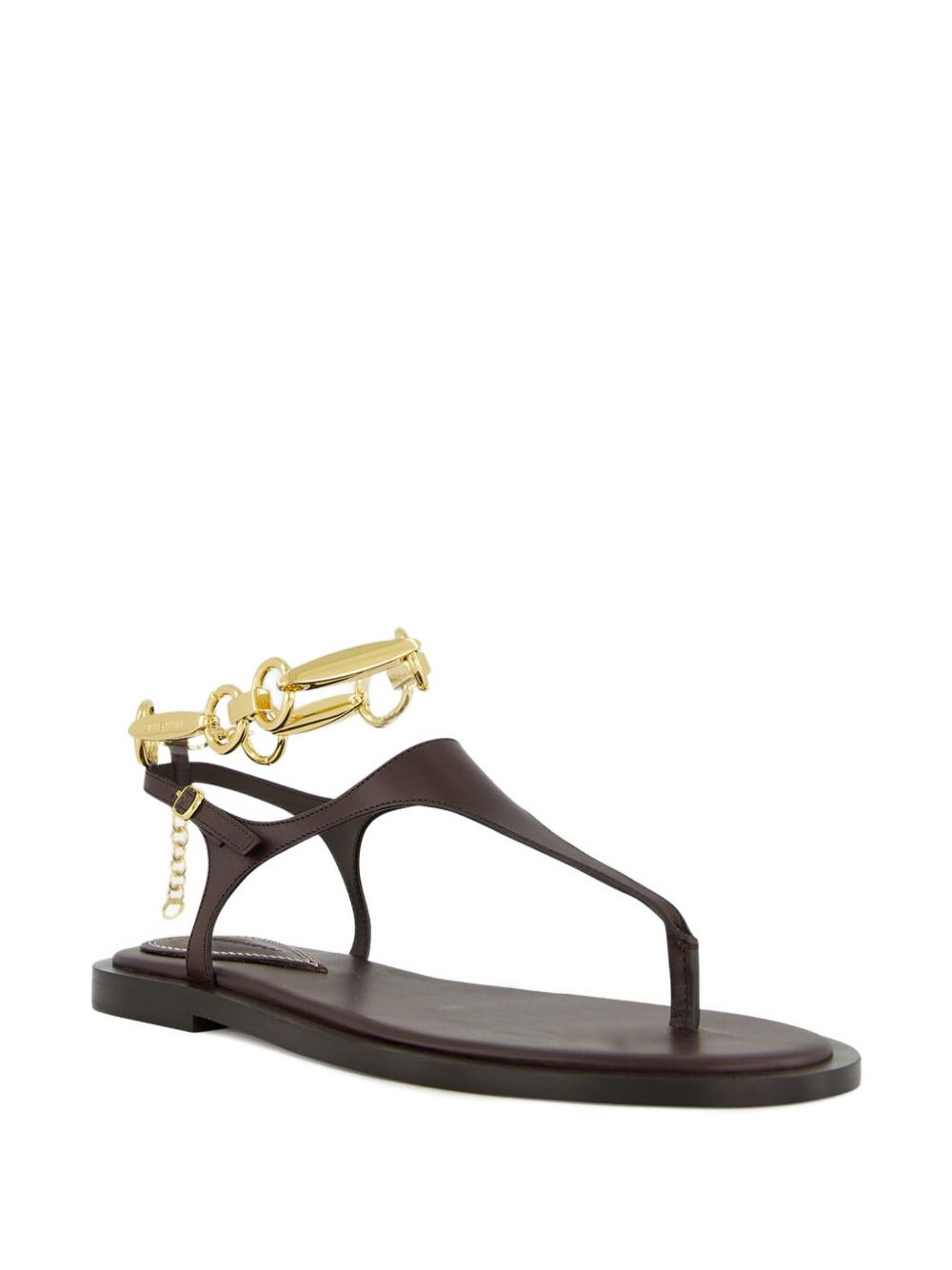 Wild chain-embellished leather sandals - 2