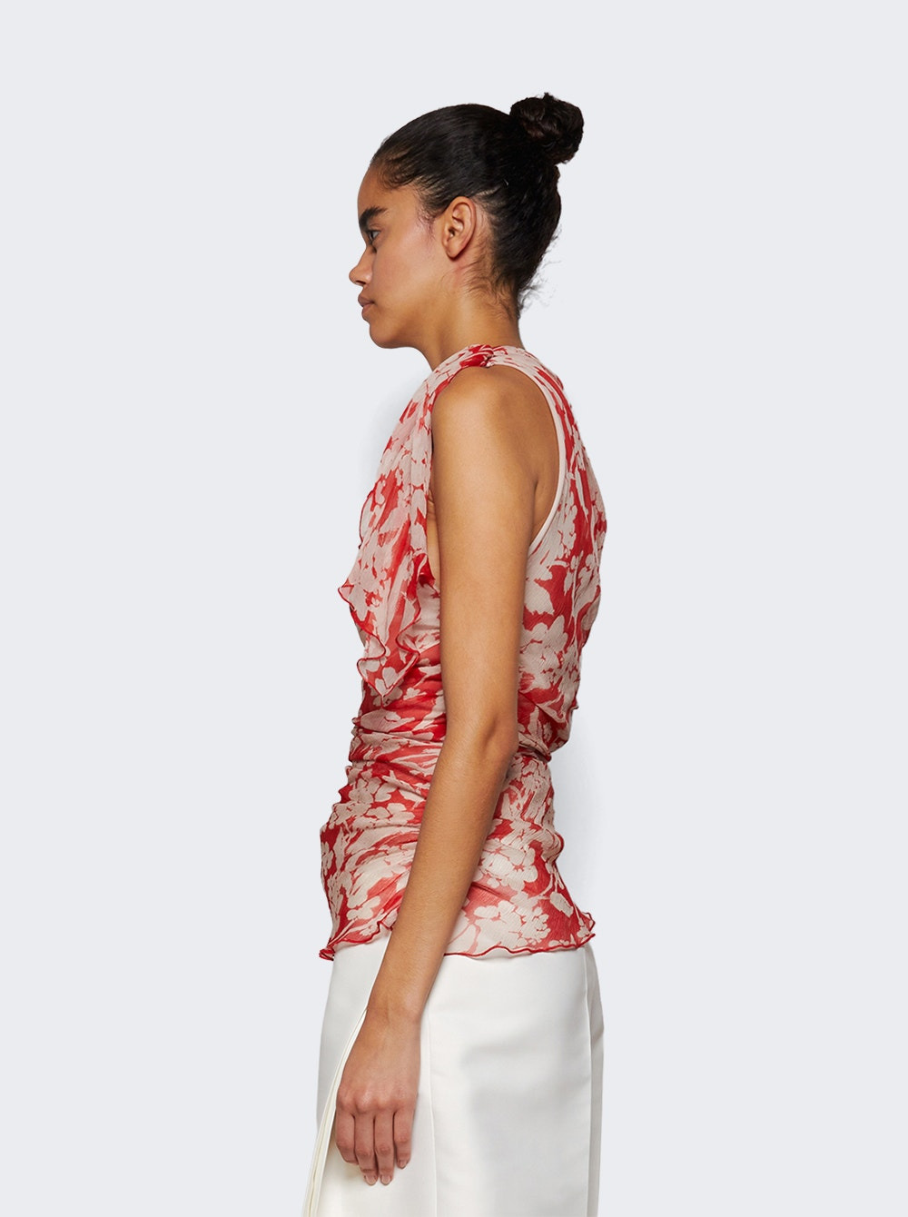 One Shoulder Draped Top Chilli And Blush - 3