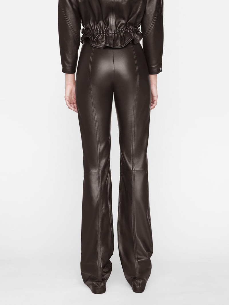 Seamed Leather Pant in Espresso 5