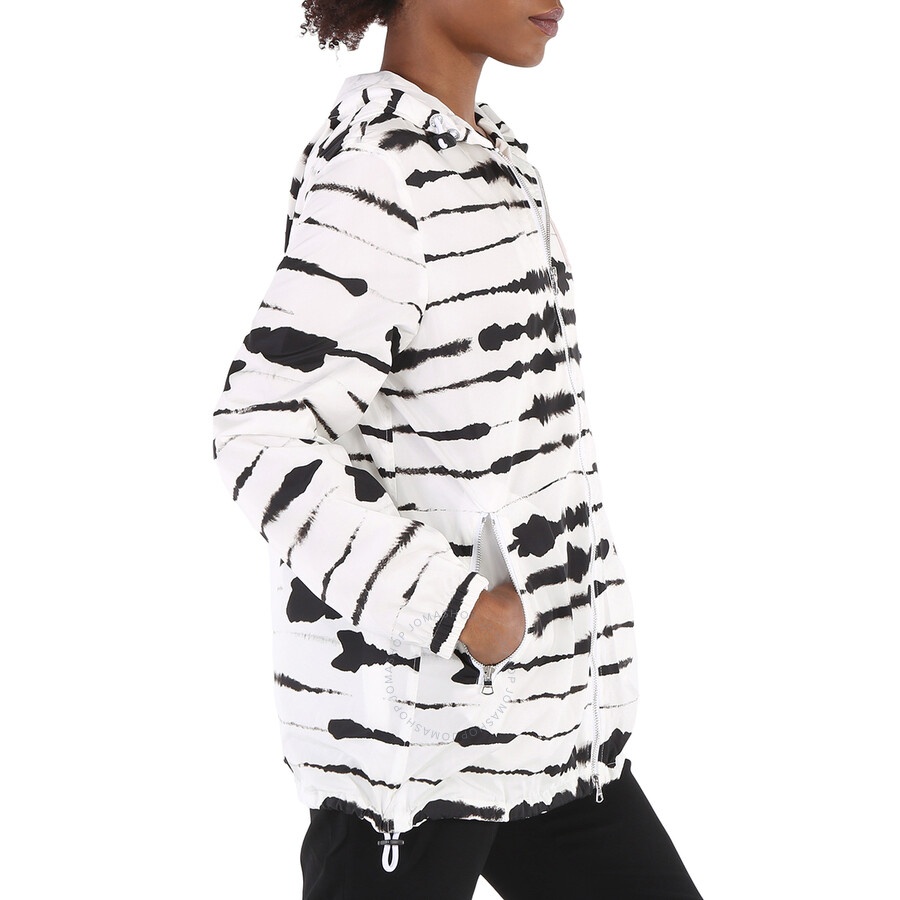 Burberry Ladies Black/White Watercolour Print Econyl Hooded Parka - 4