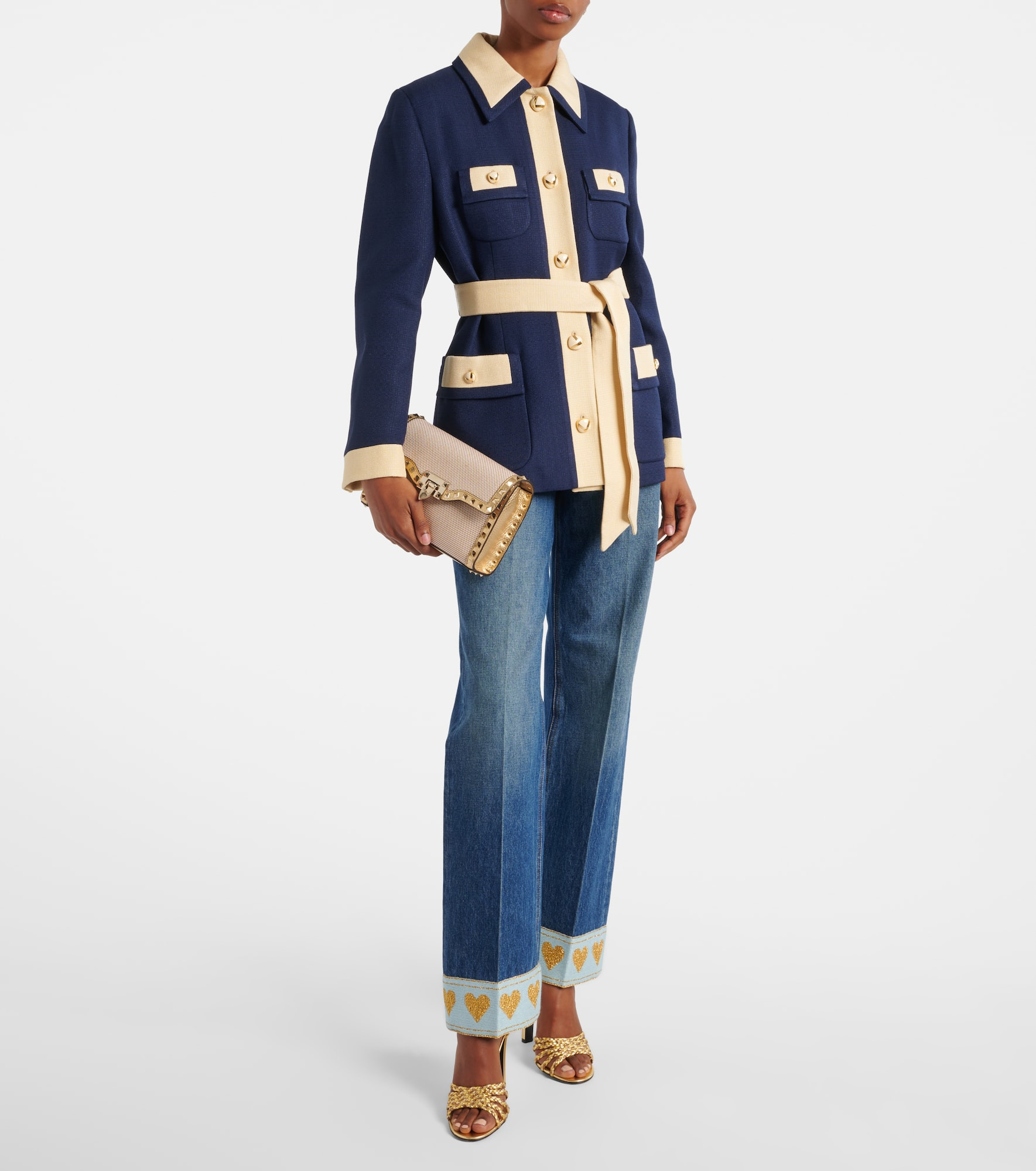 Embellished mid-rise straight jeans - 2