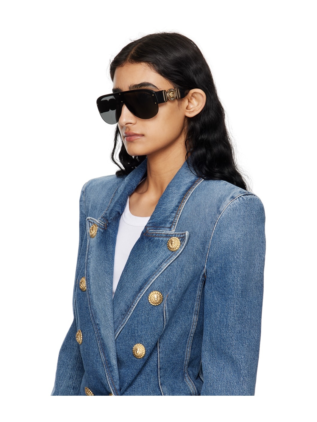 Black Medusa Biggie Pilot Sunglasses - 4