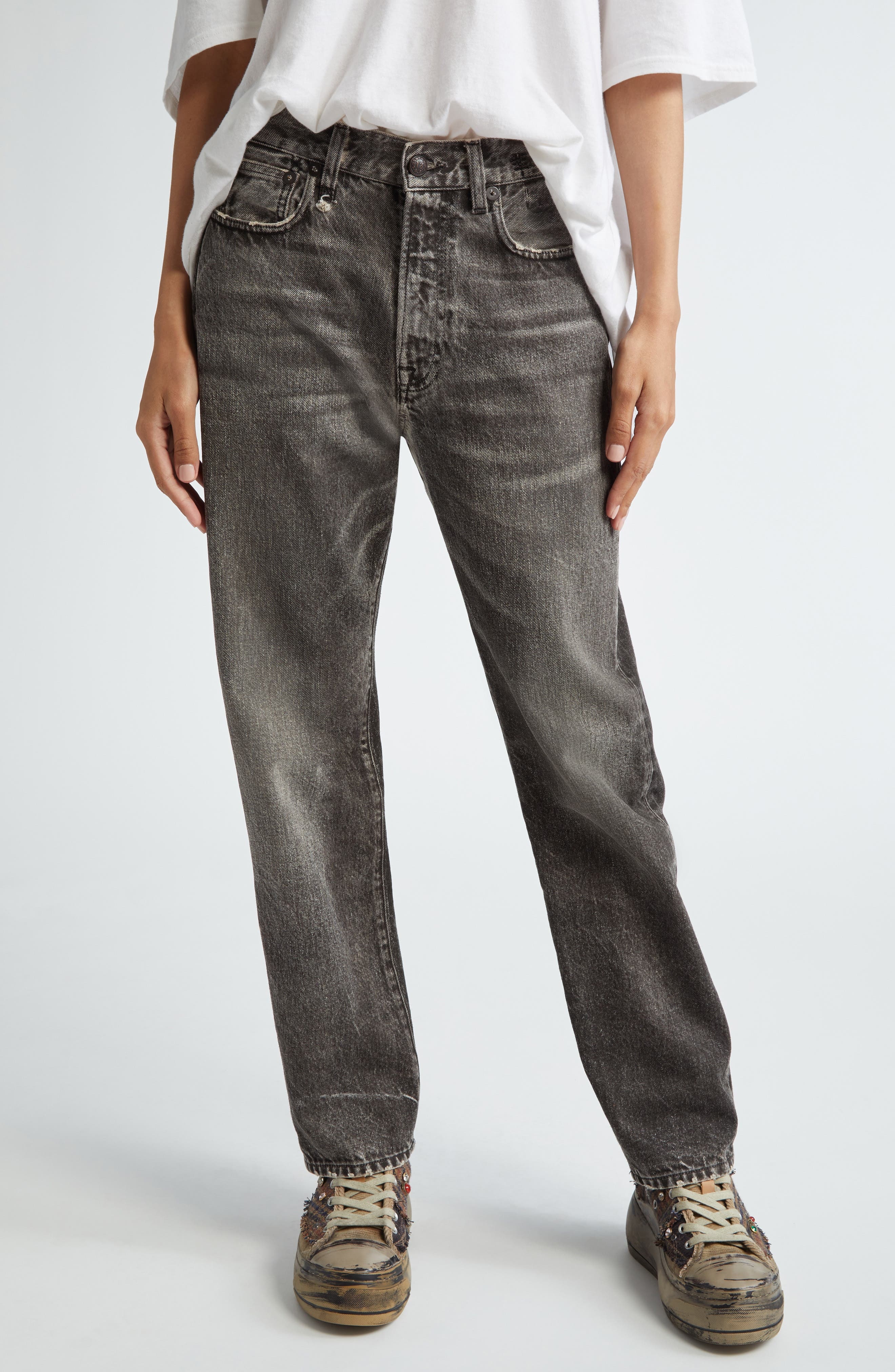 R13 Boyfriend Jeans in Mud Grey at Nordstrom - 1