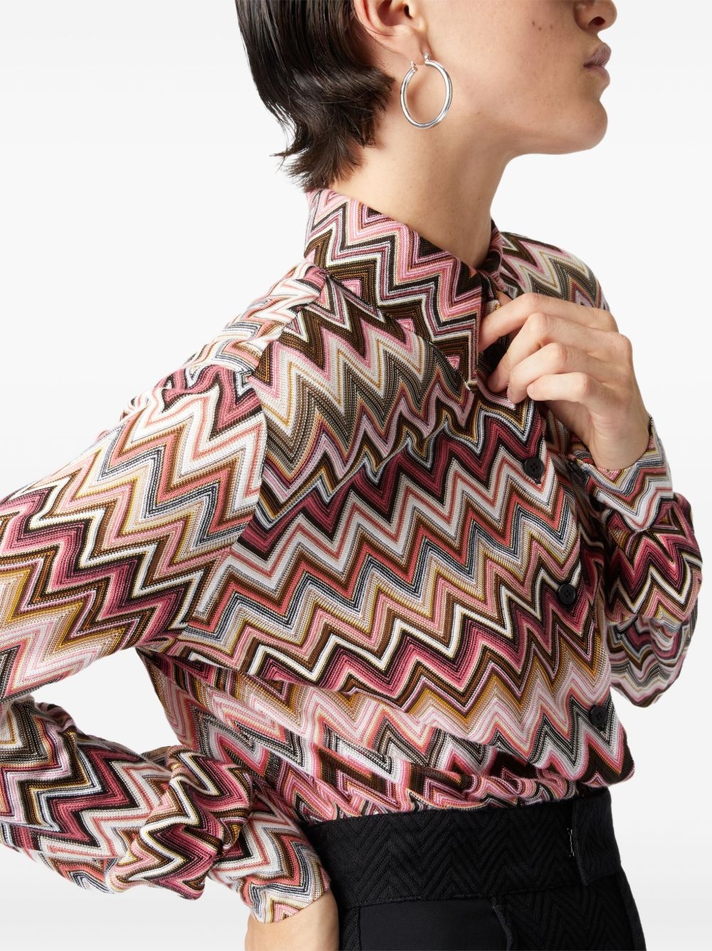 zigzag-woven shirt - 4