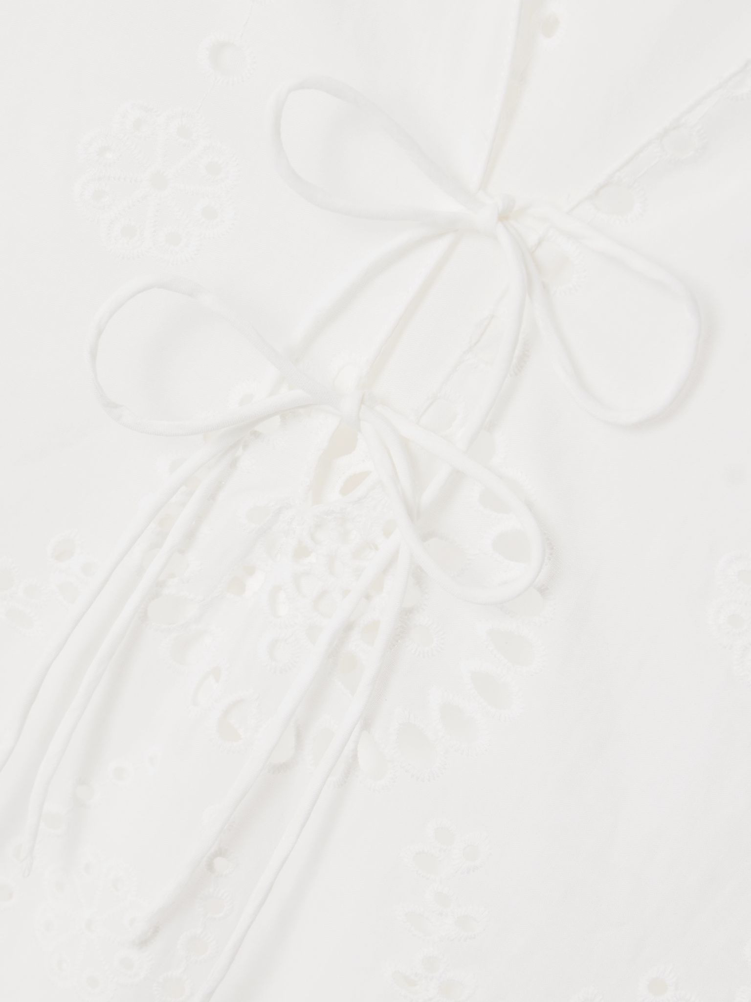 Scalloped broderie anglaise cotton mini dress White - 4