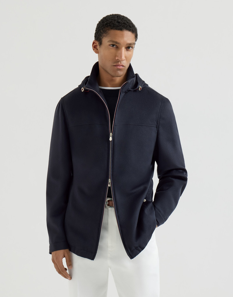 Lightweight cashmere flannel biker jacket 2