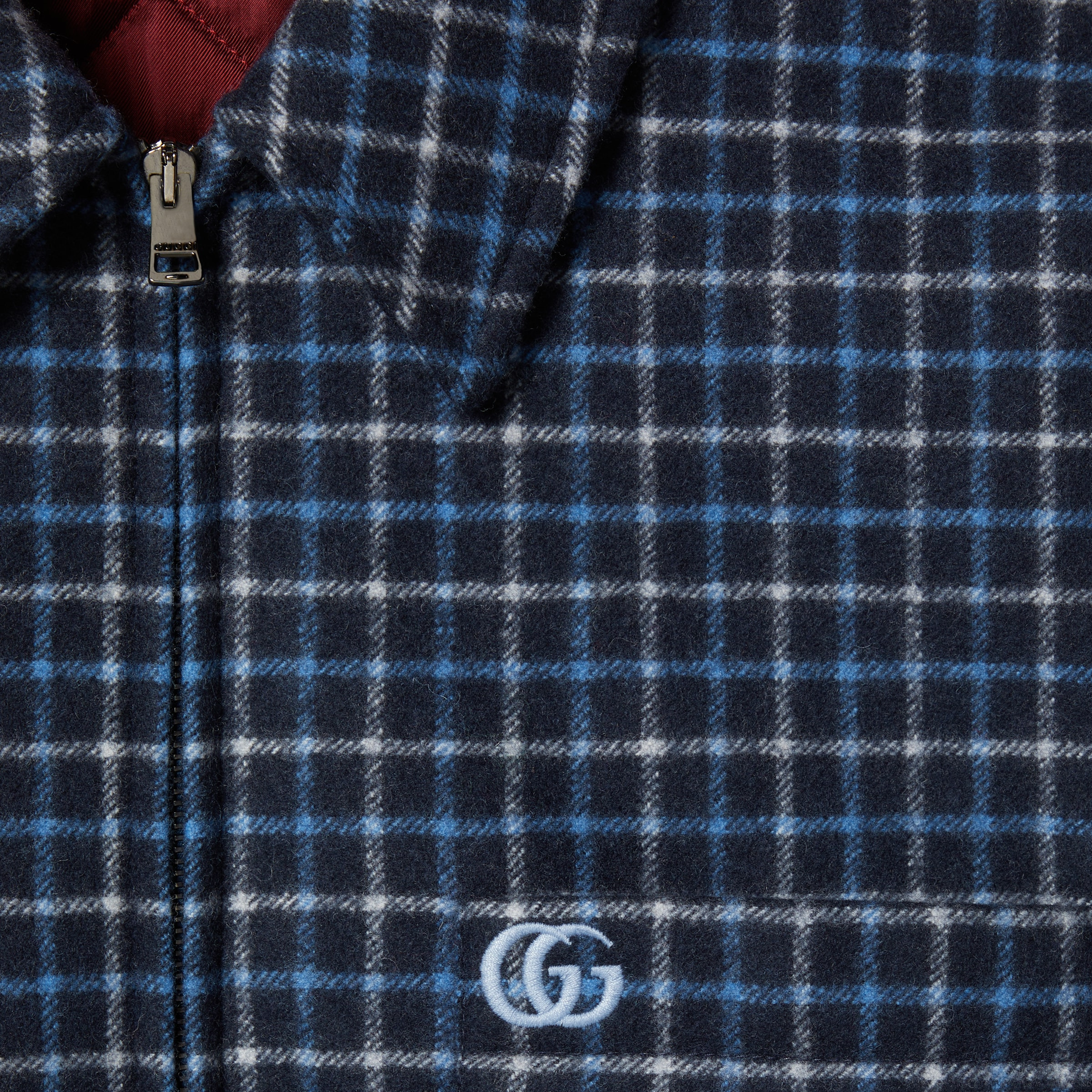 Wool flannel zip jacket with embroidery - 6