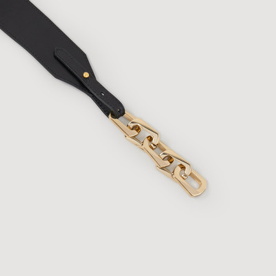 Sandro Leather belt with chain outlook