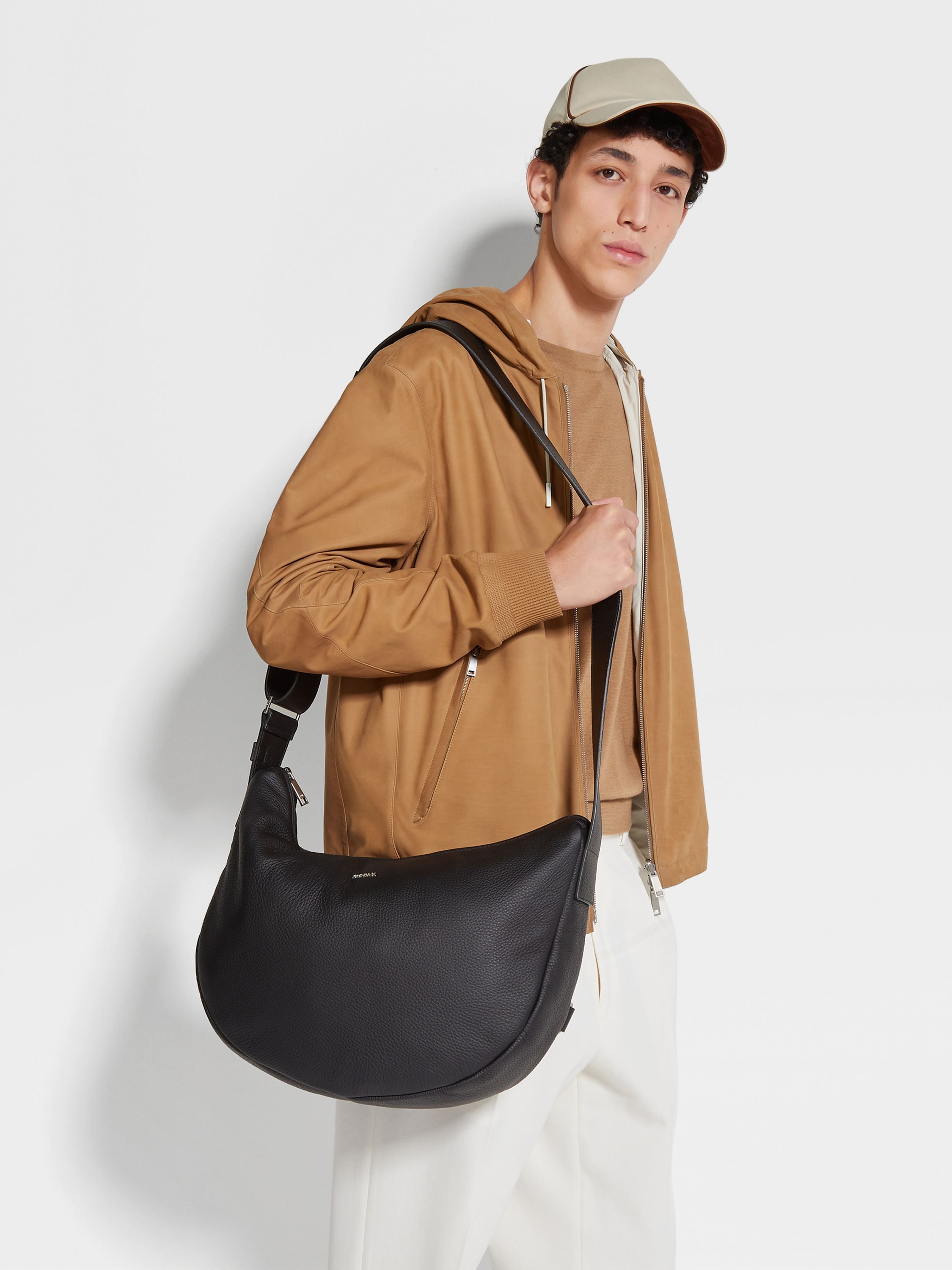 BLACK DEERSKIN HOBO PANORAMA MINI BAG - 2