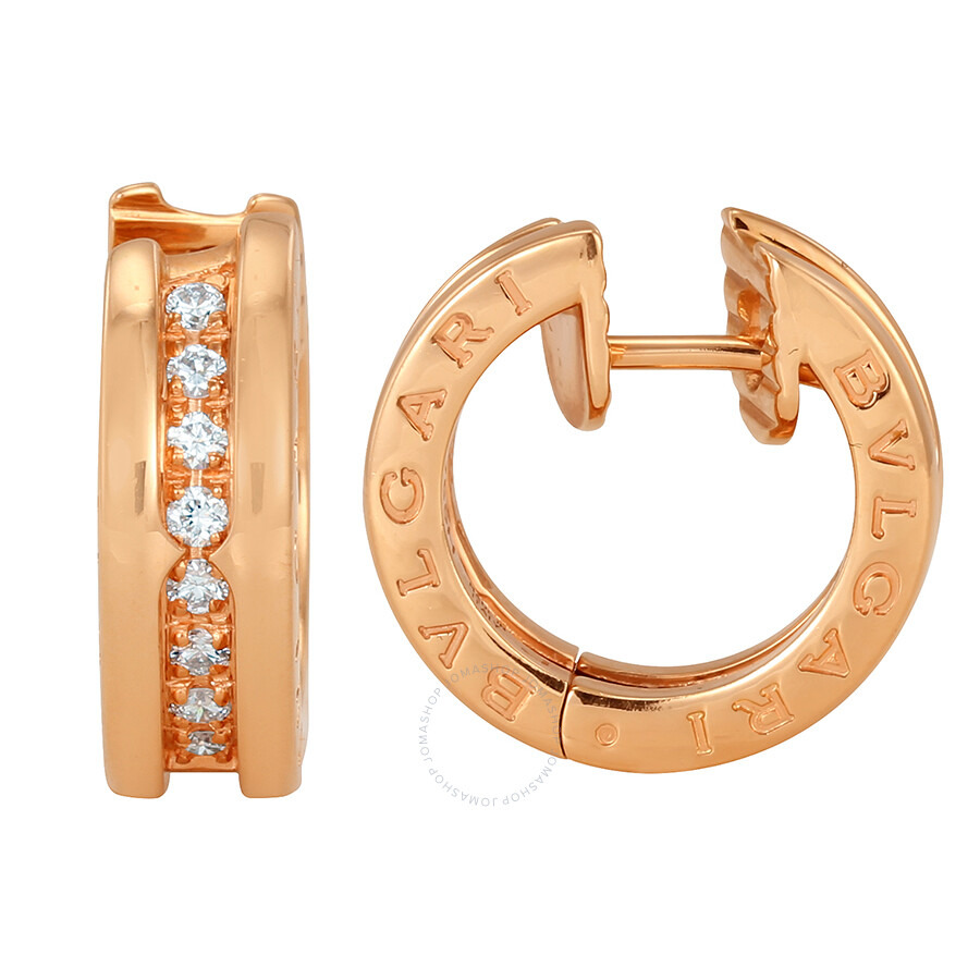 Bvlgari B Zero1 Small Hoop Earrings In 18 Kt Rose Gold - 1