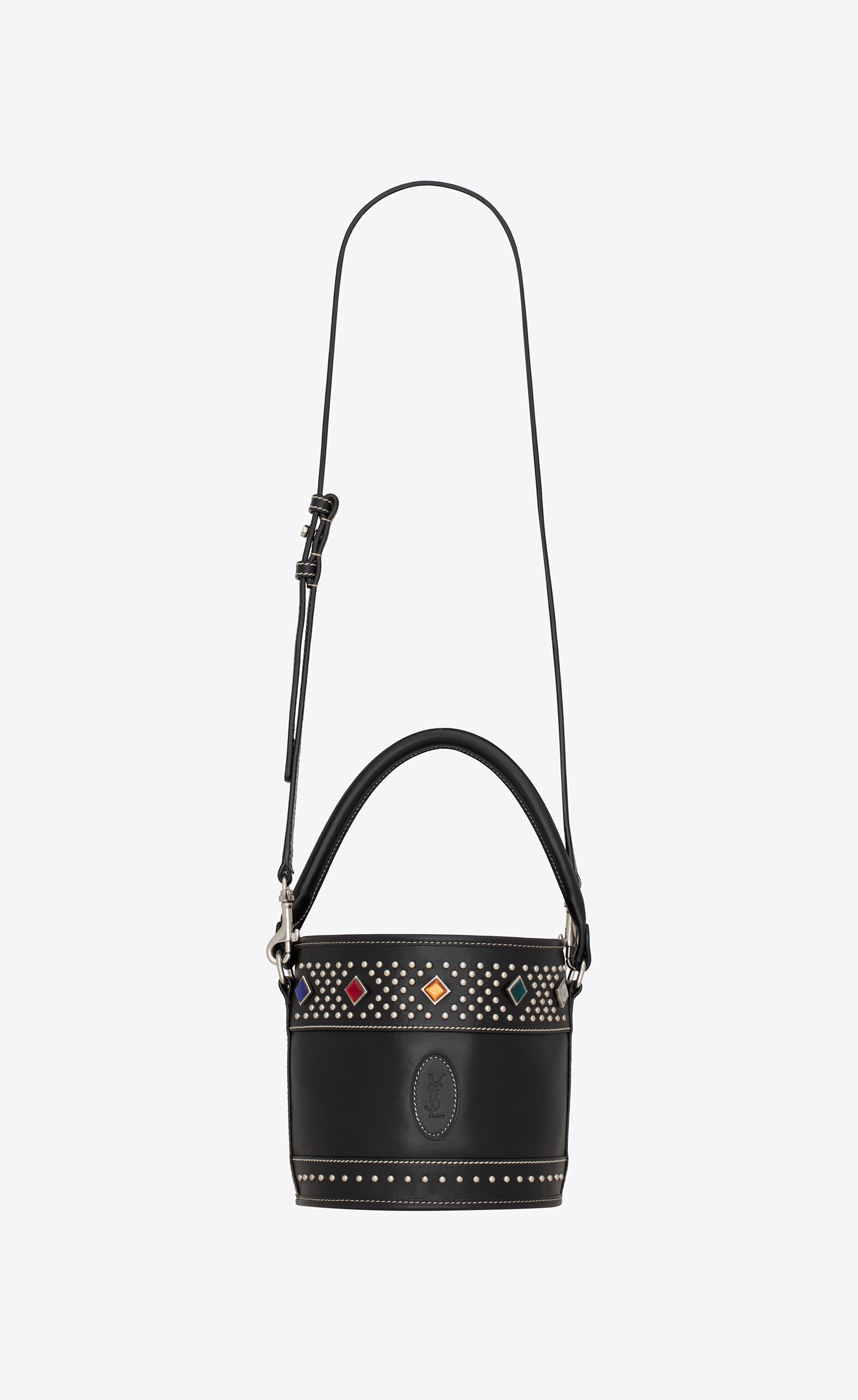 bahia small bucket bag in smooth leather with studs - 1