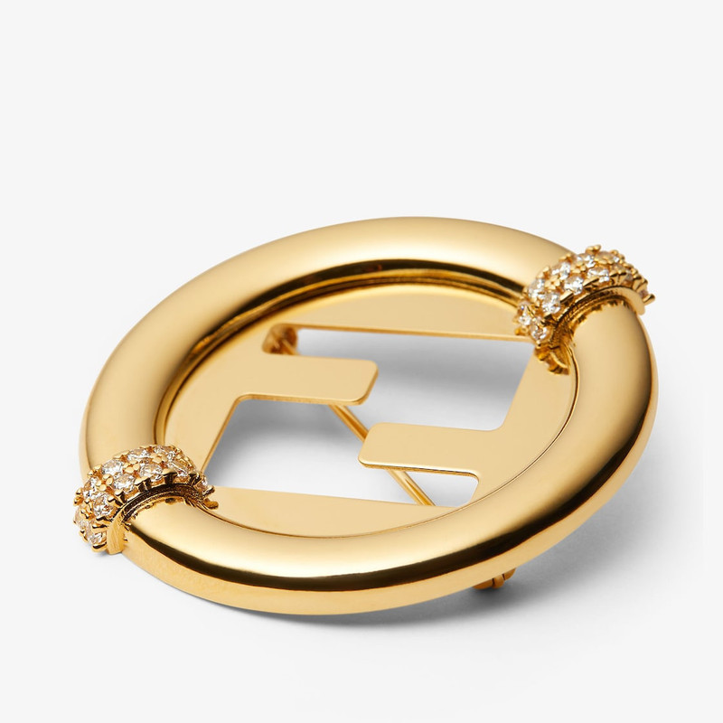 EverRound Fendi Brooch Gold-colored metal brooch 3