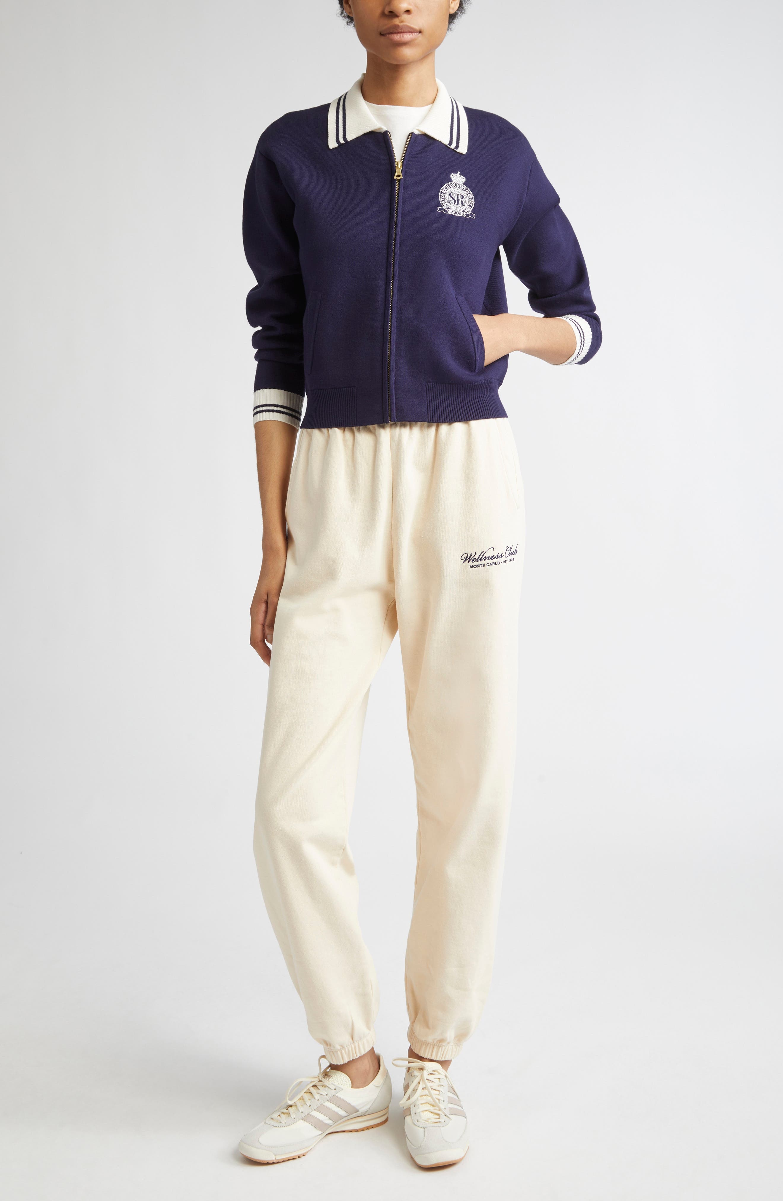 Sporty & Rich Wellness Club Cotton Sweatpants in Cream at Nordstrom - 2