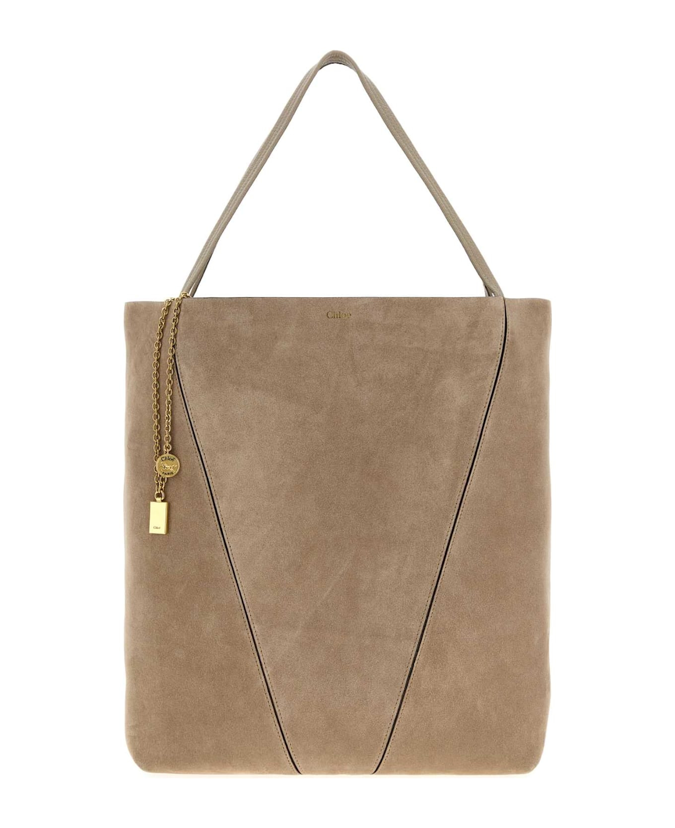 Dove Grey Suede Chloã¨ Spin Shopping Bag - 1