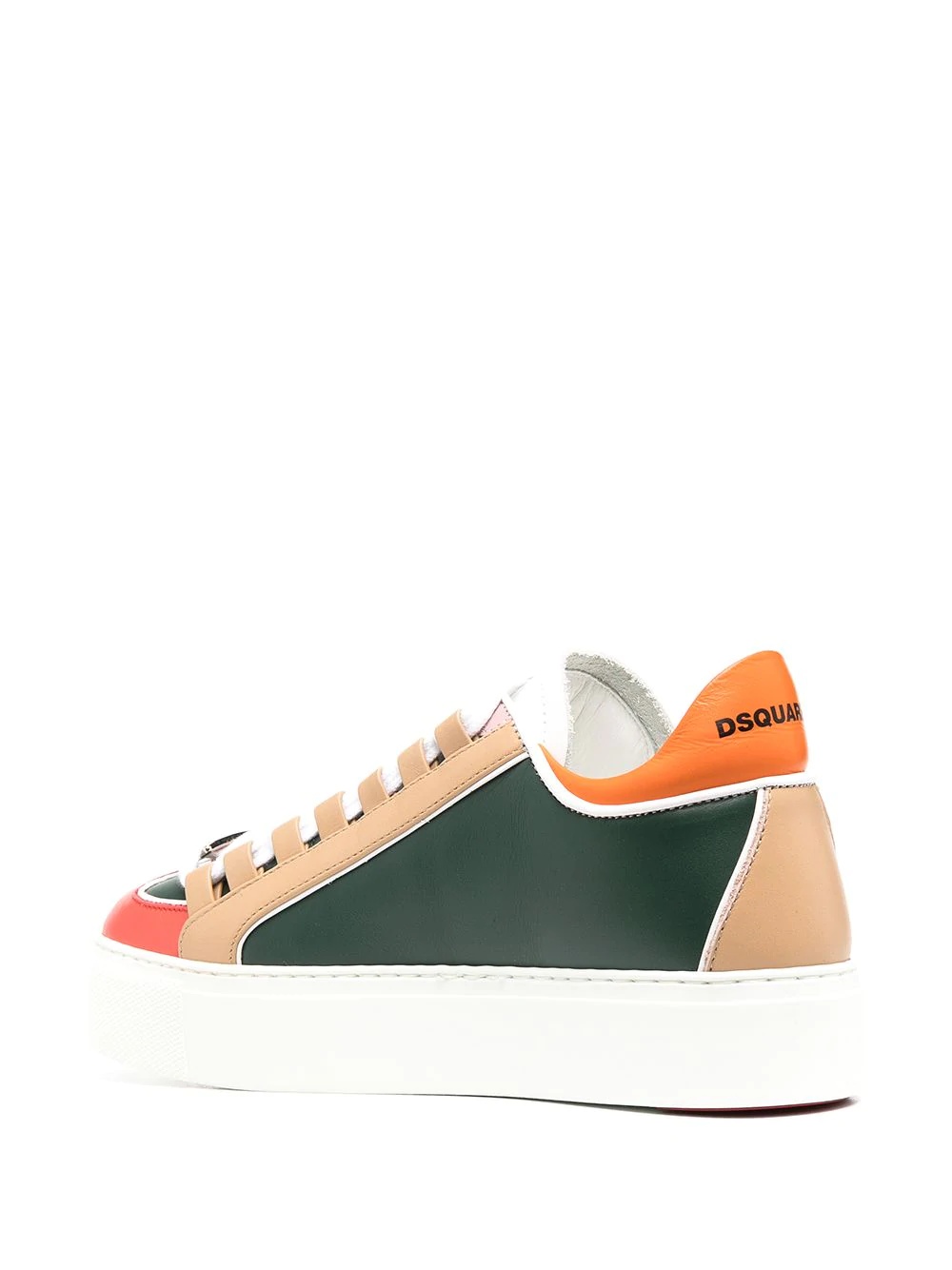 colour-block leather sneakers - 3