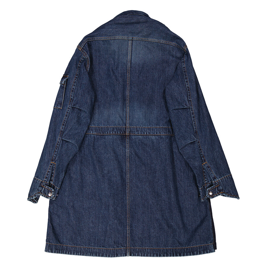 Sacai Men's L / Khaki Denim Hooded Blouson Coat - 7