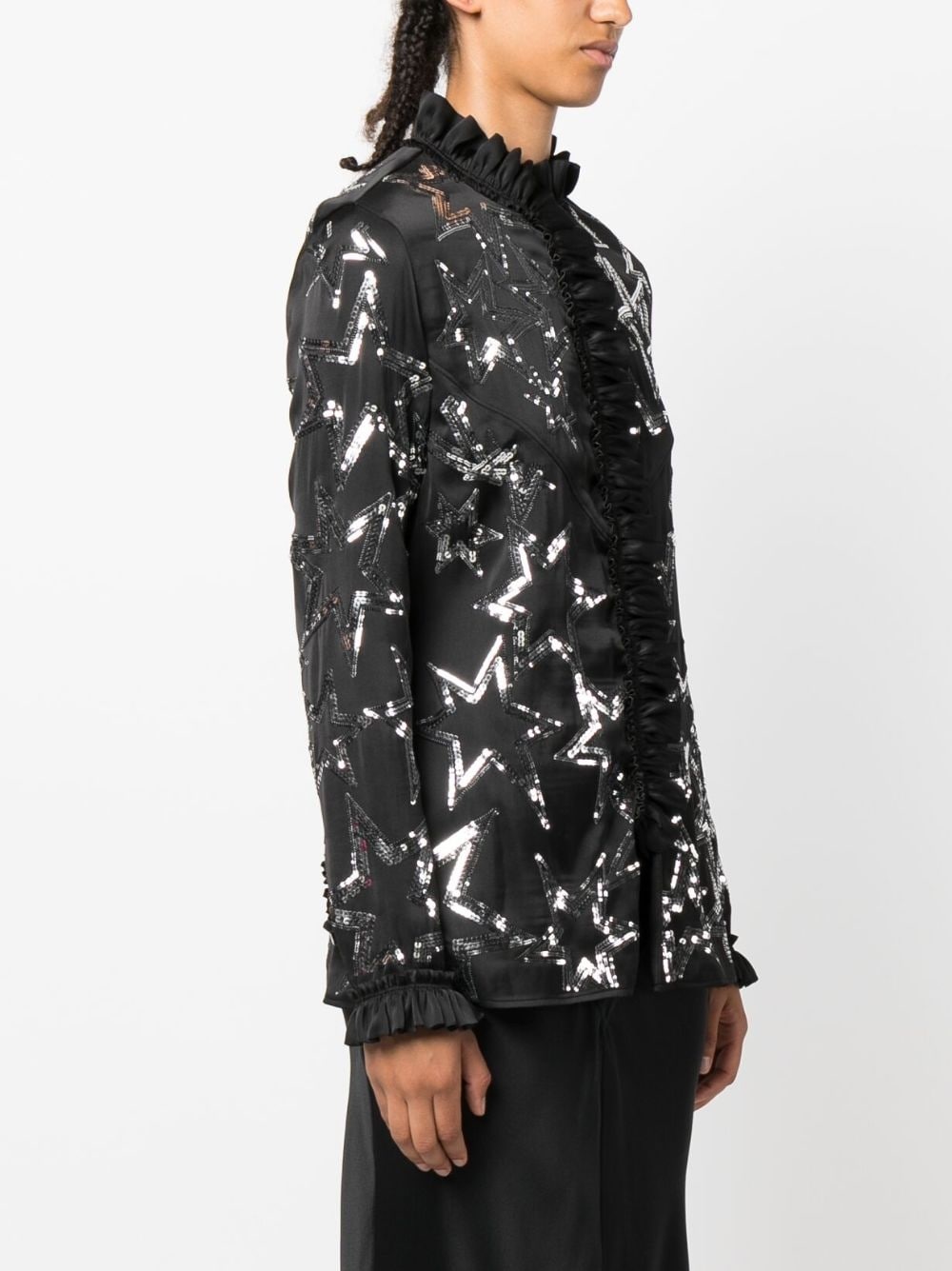 sequin-embellished star shirt - 3