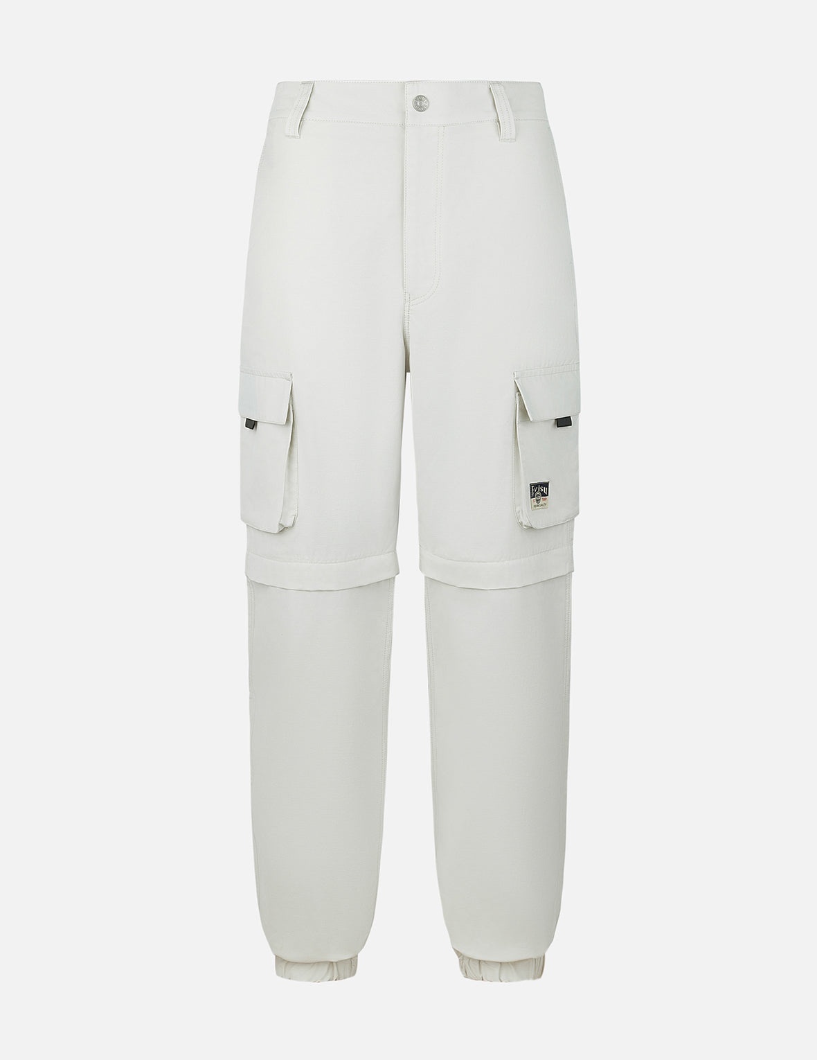 Kamon and Logo Prints Detachable Leg Panel Fashion Fit  Woven Cargo Jogger - 2